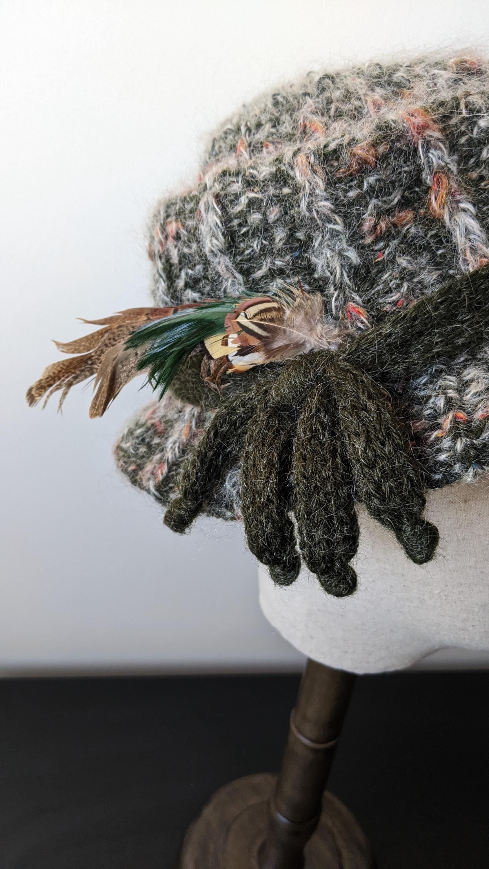90s Fluffy Mohair Wool Hat, Country Style Winter Headwear, Size Small