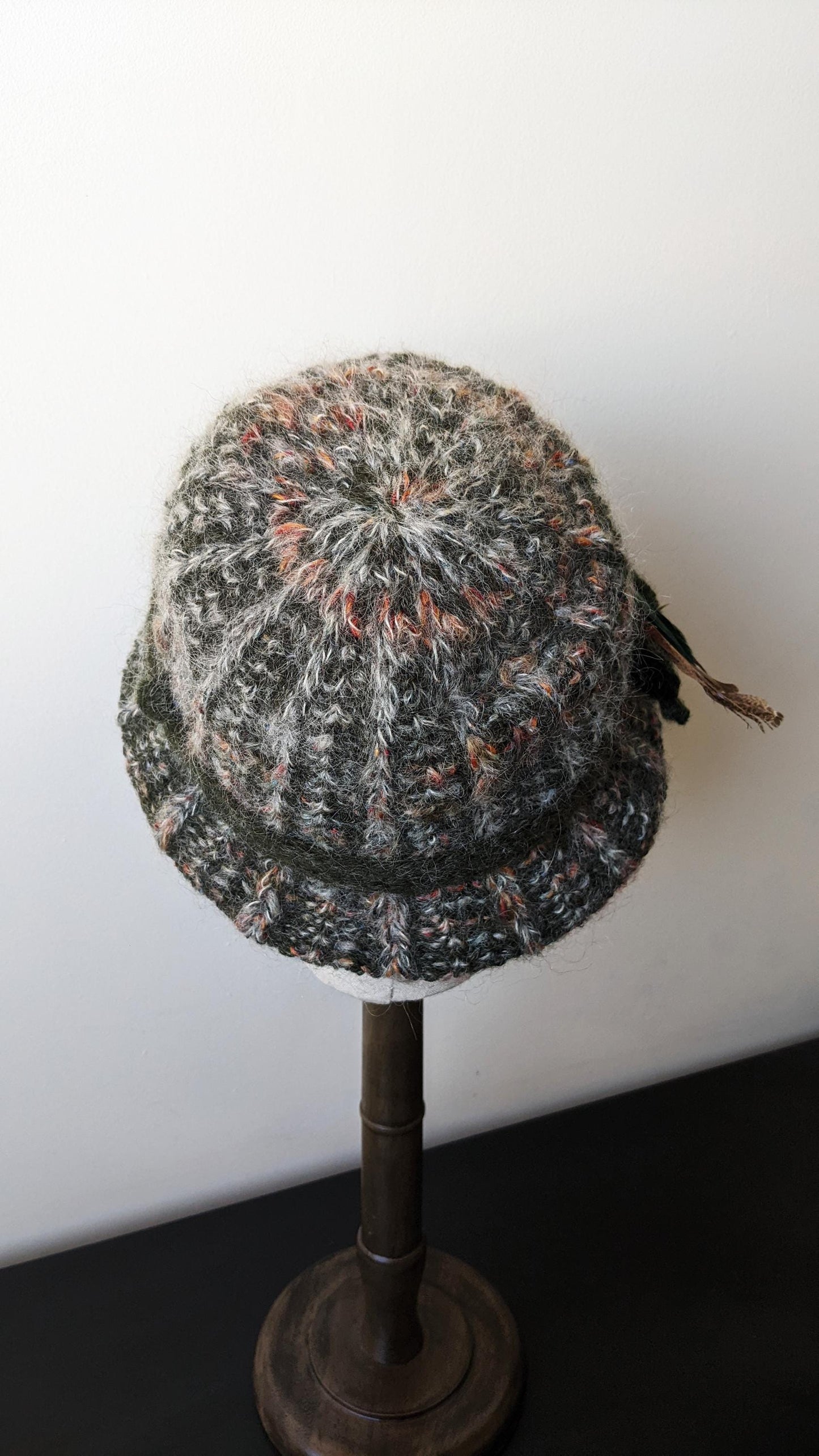 90s Fluffy Mohair Wool Hat, Country Style Winter Headwear, Size Small