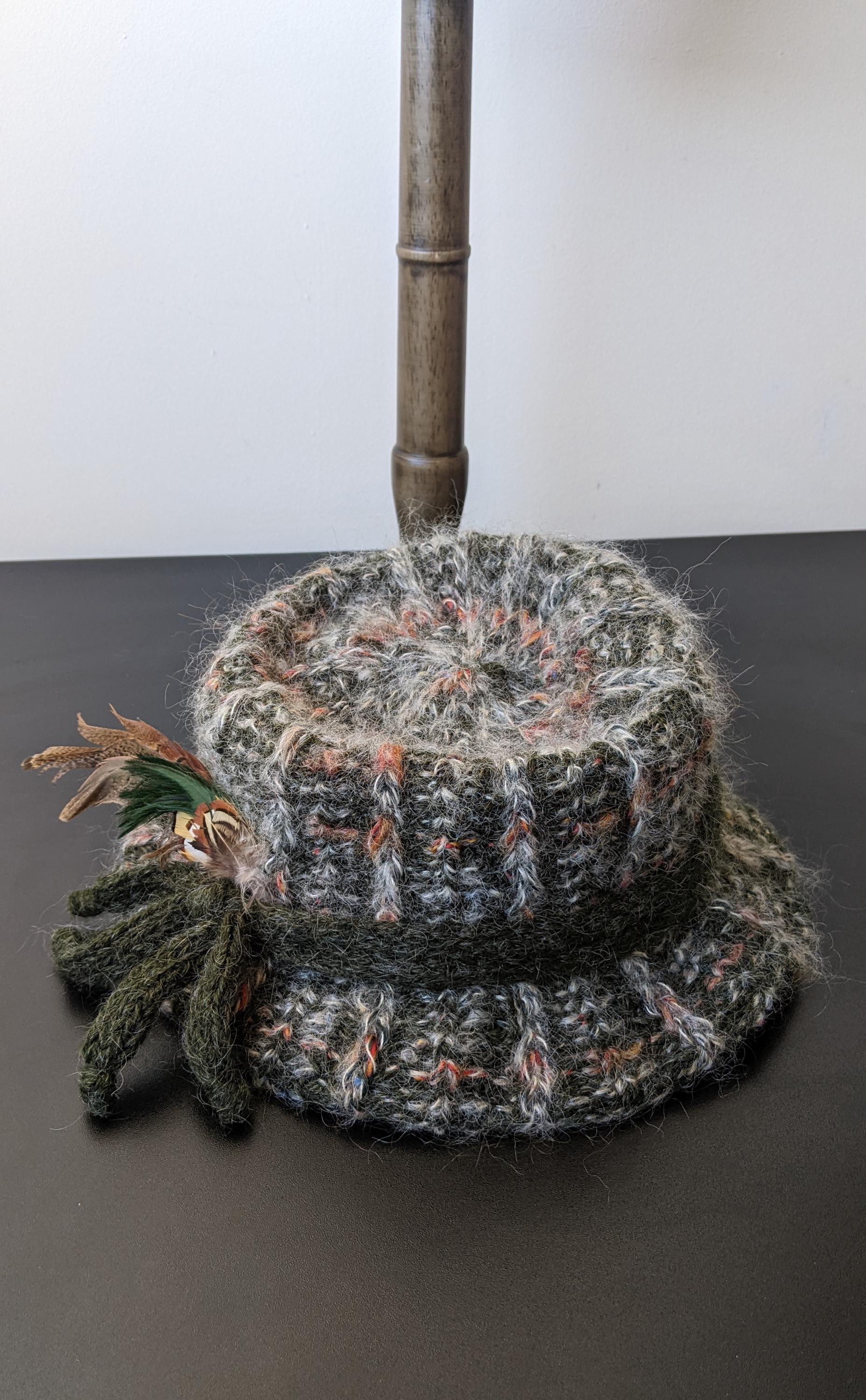90s Fluffy Mohair Wool Hat, Country Style Winter Headwear, Size Small