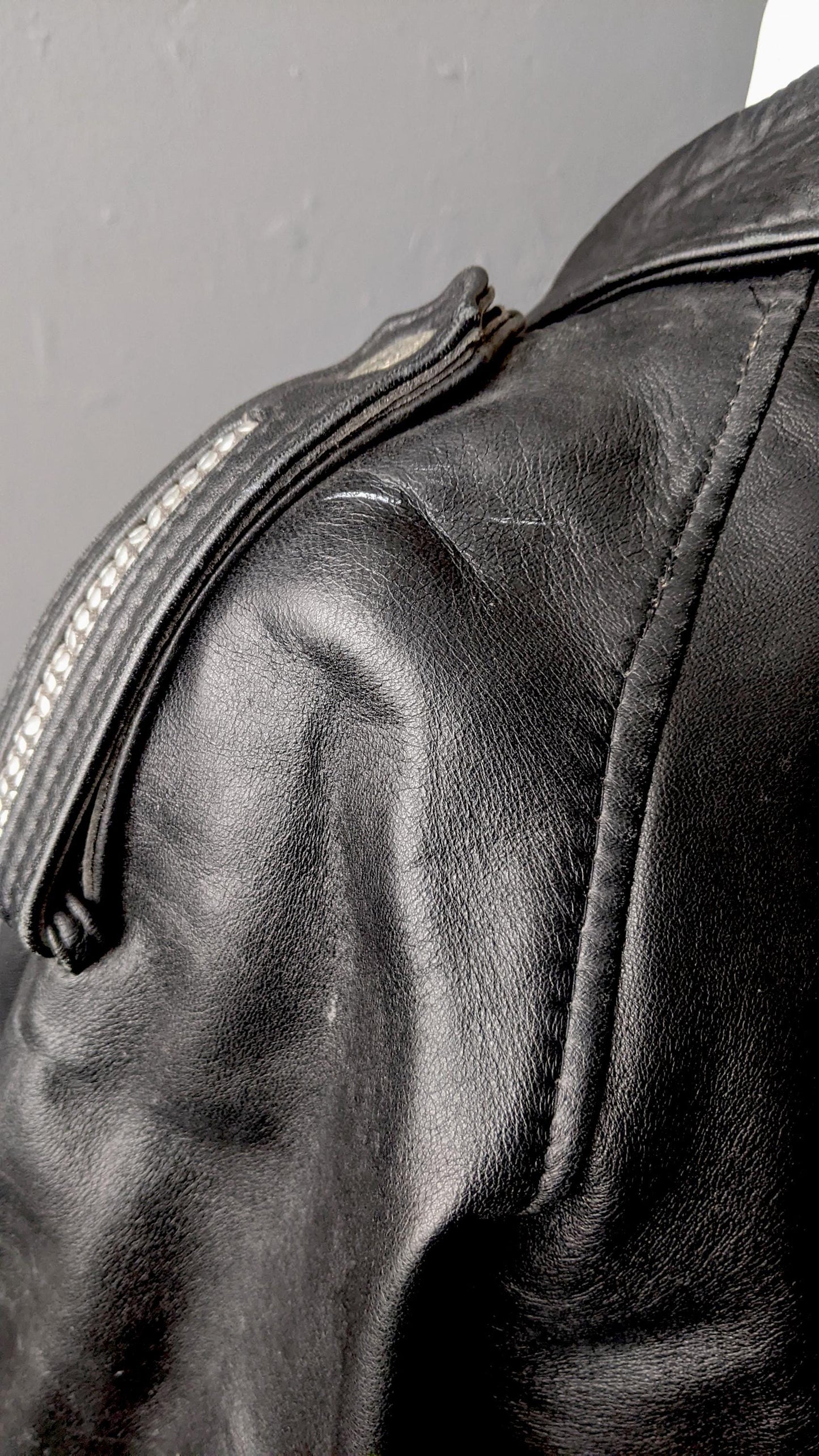 80s Leather Trench Coat, Renegade by Vaughan Richards Jacket, Size Medium Large