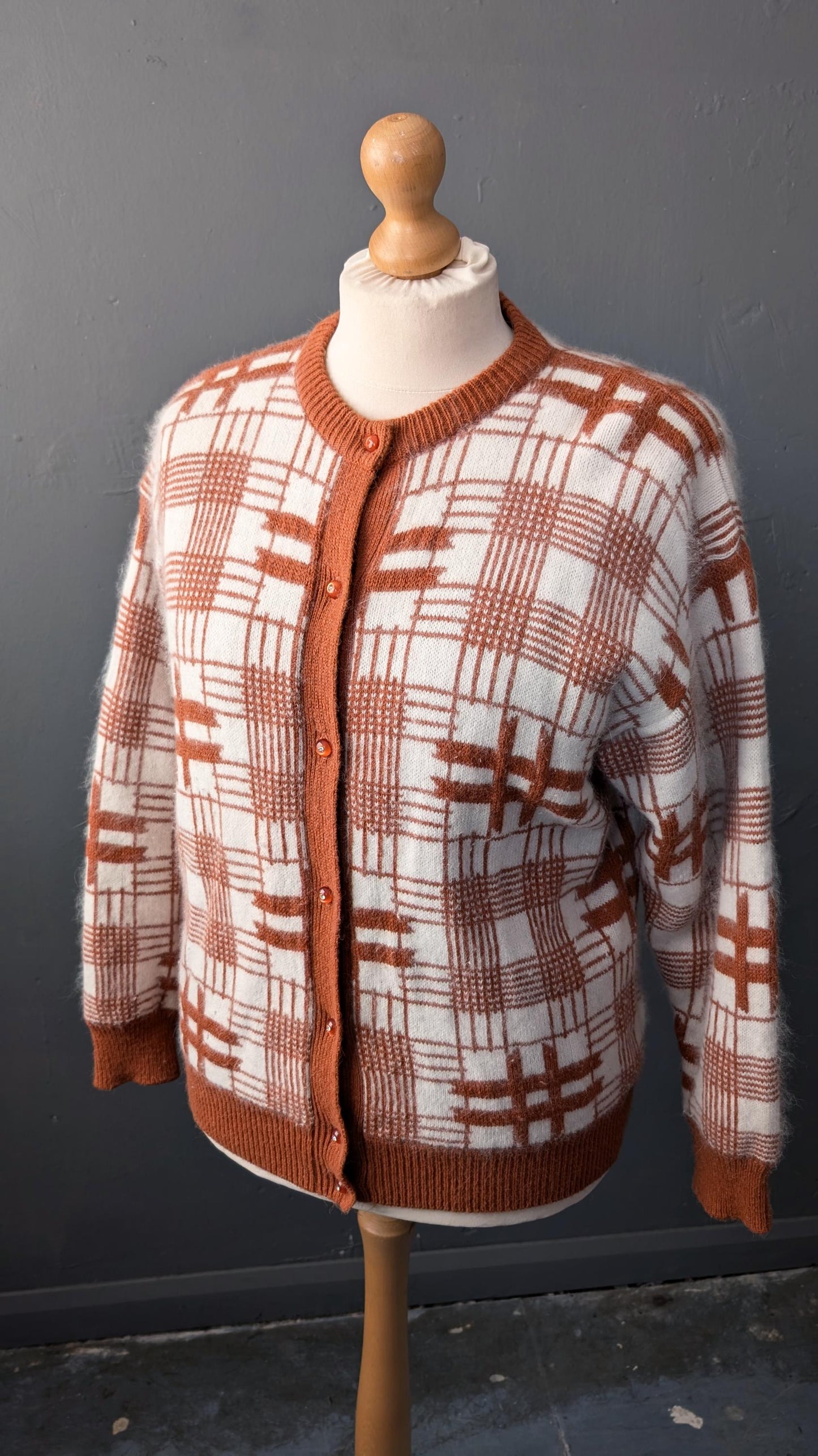 80s Angora Cardigan by Sixth Sense C&A, XL Plus Size