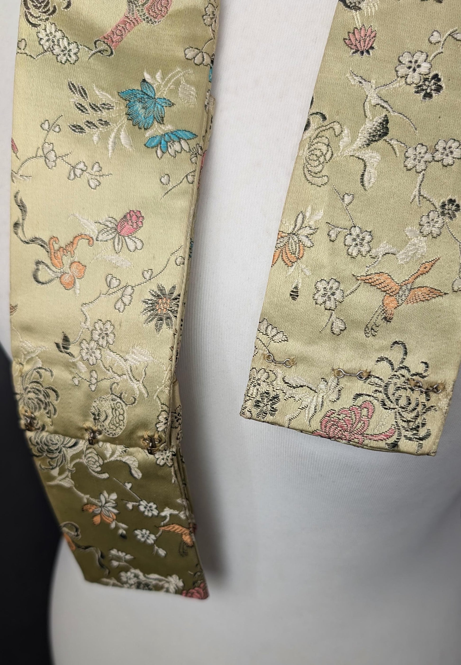 50s Japanese Brocade Belt, Obi Style Bow, Size Large 33 Waist