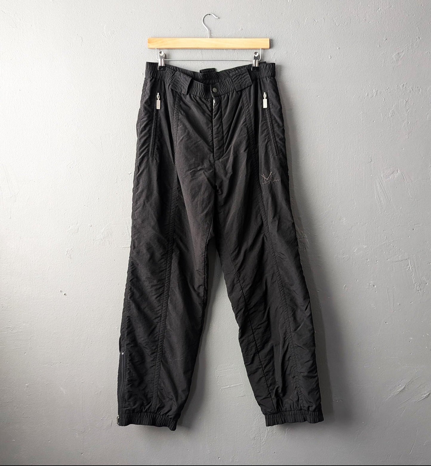 Vintage 90s Motion Ski Trousers: Black Snow Pants, Size Large