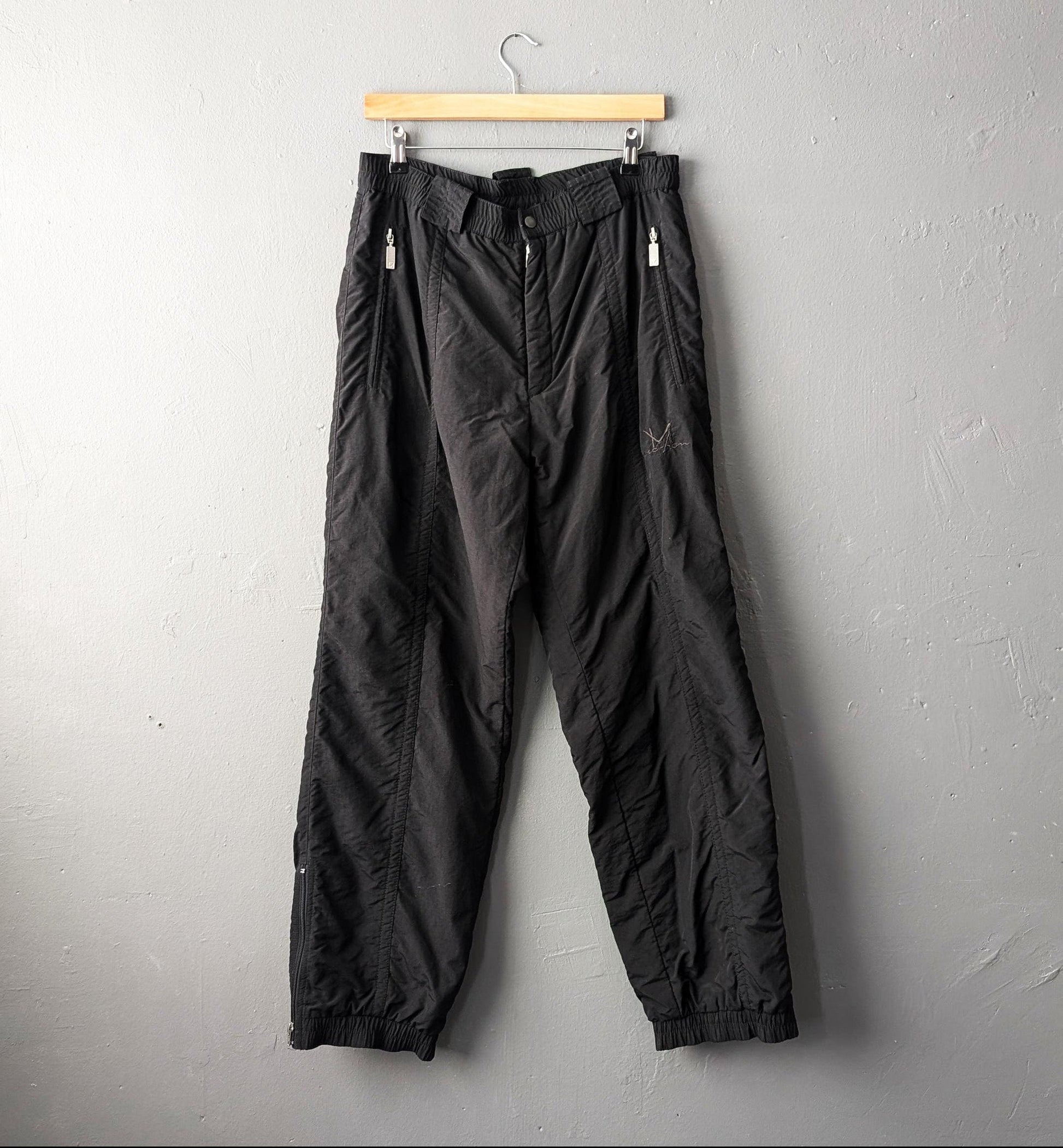 Vintage 90s Motion Ski Trousers: Black Snow Pants, Size Large