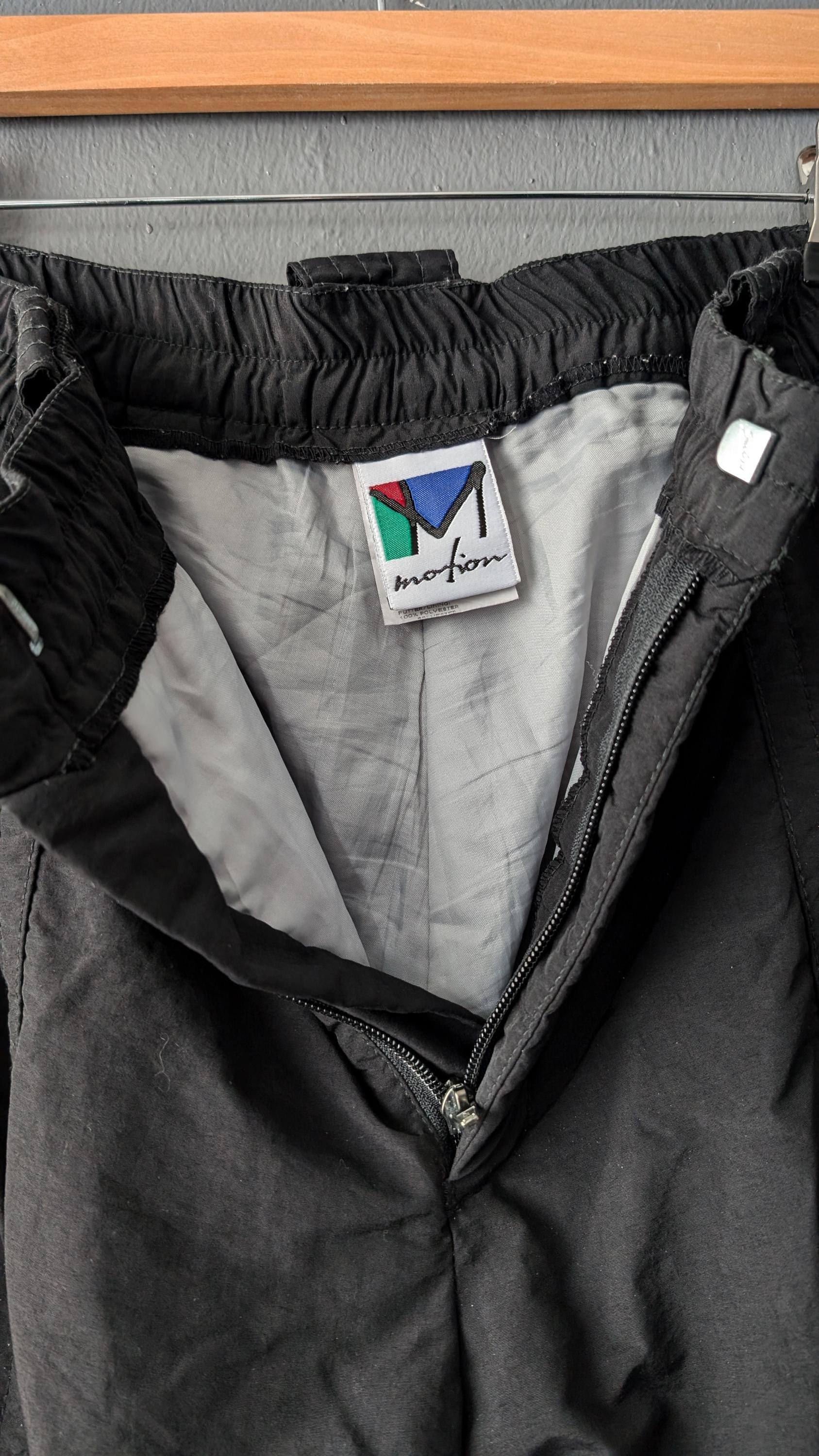 Vintage 90s Motion Ski Trousers: Black Snow Pants, Size Large