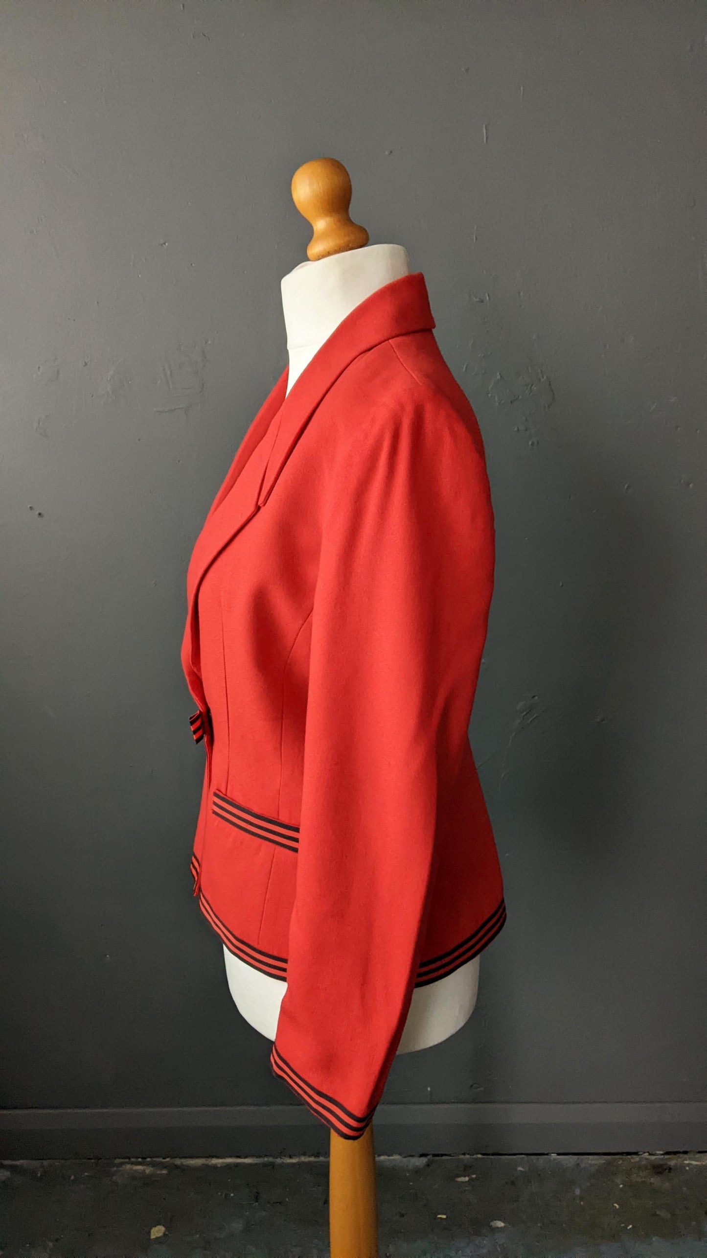 80s Tailored Wool Jacket by Rafael, Eighties Fitted Blazer, Size Large