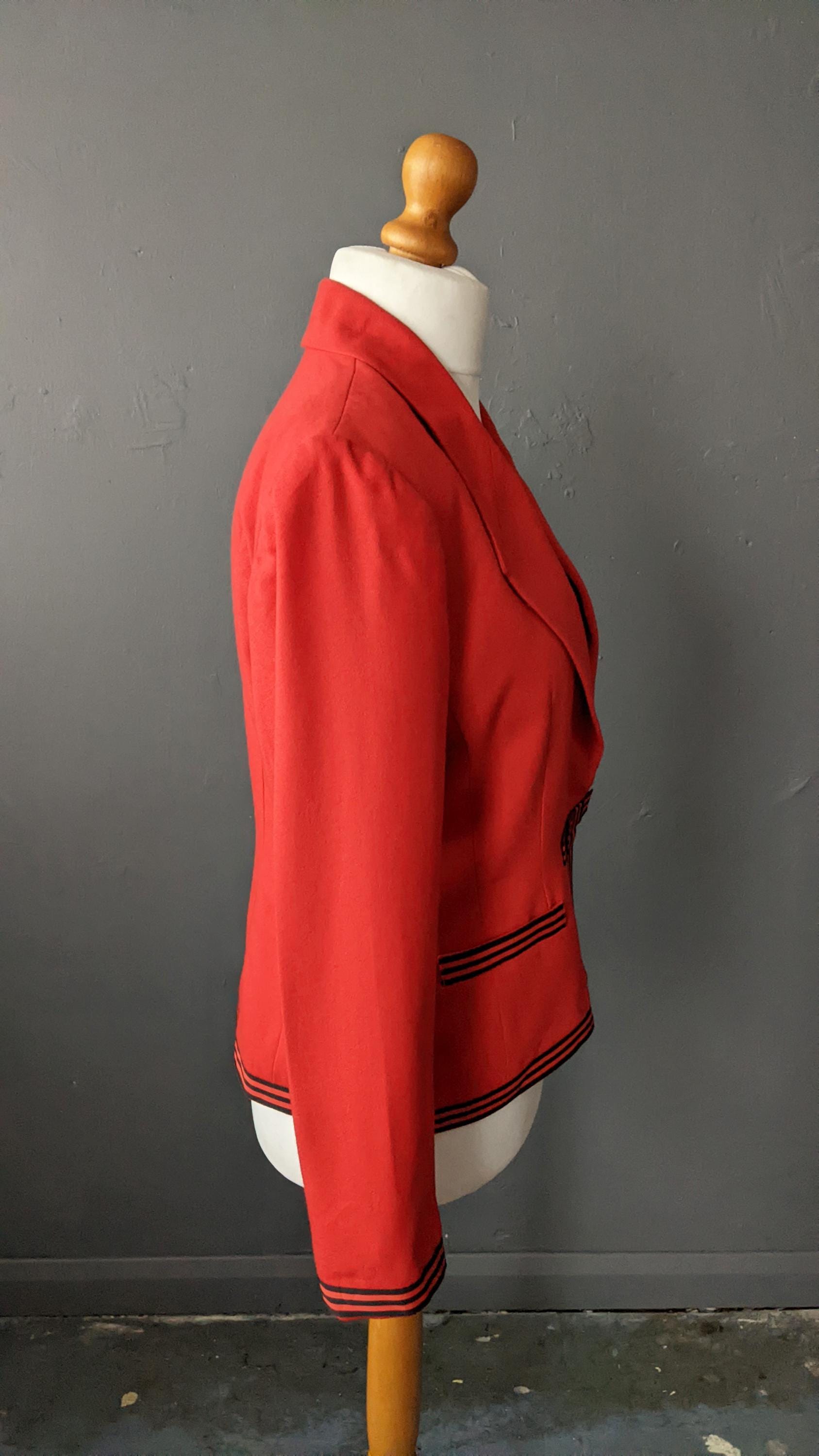 80s Tailored Wool Jacket by Rafael, Eighties Fitted Blazer, Size Large