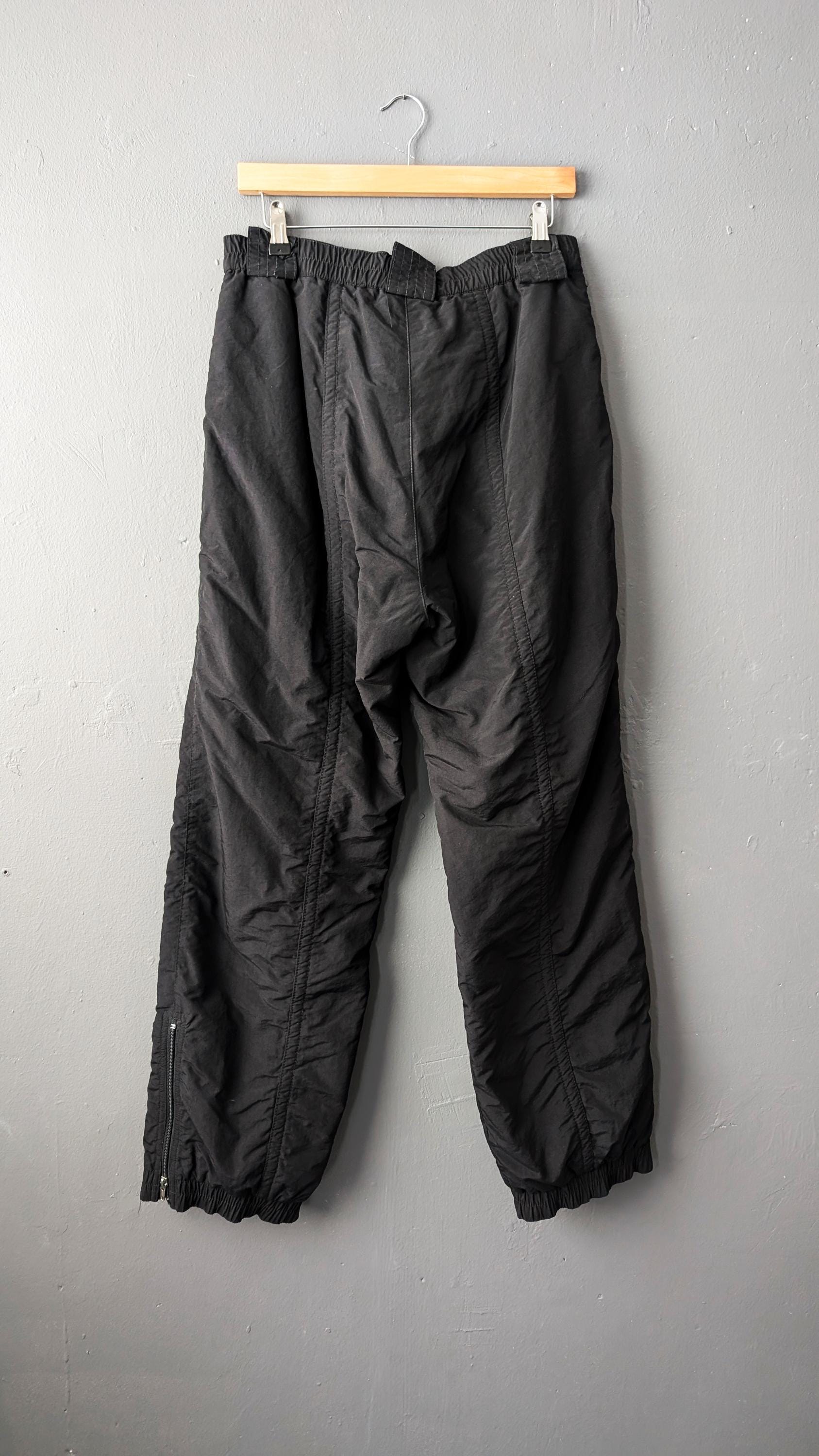 Vintage 90s Motion Ski Trousers: Black Snow Pants, Size Large