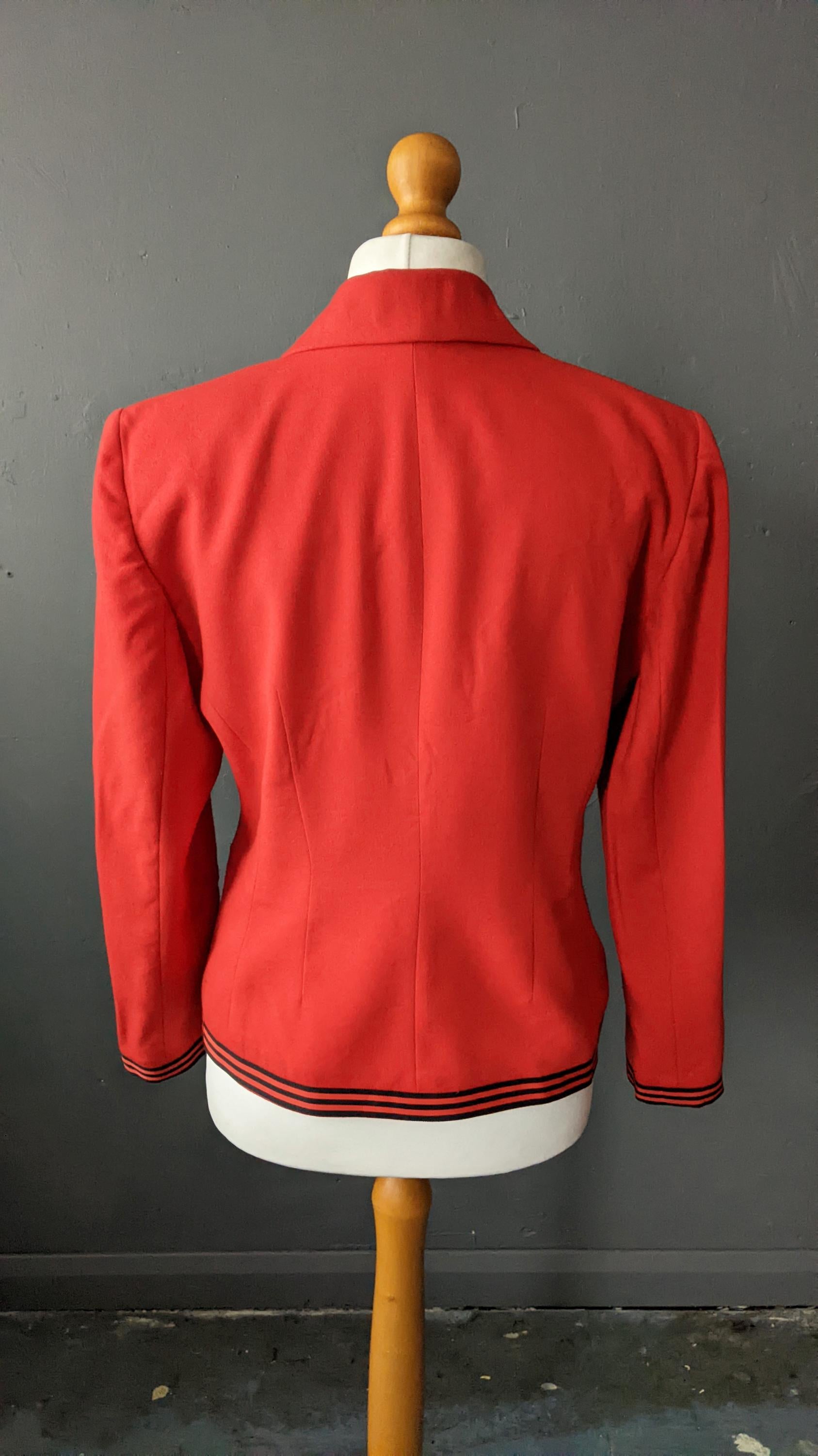 80s Tailored Wool Jacket by Rafael, Eighties Fitted Blazer, Size Large