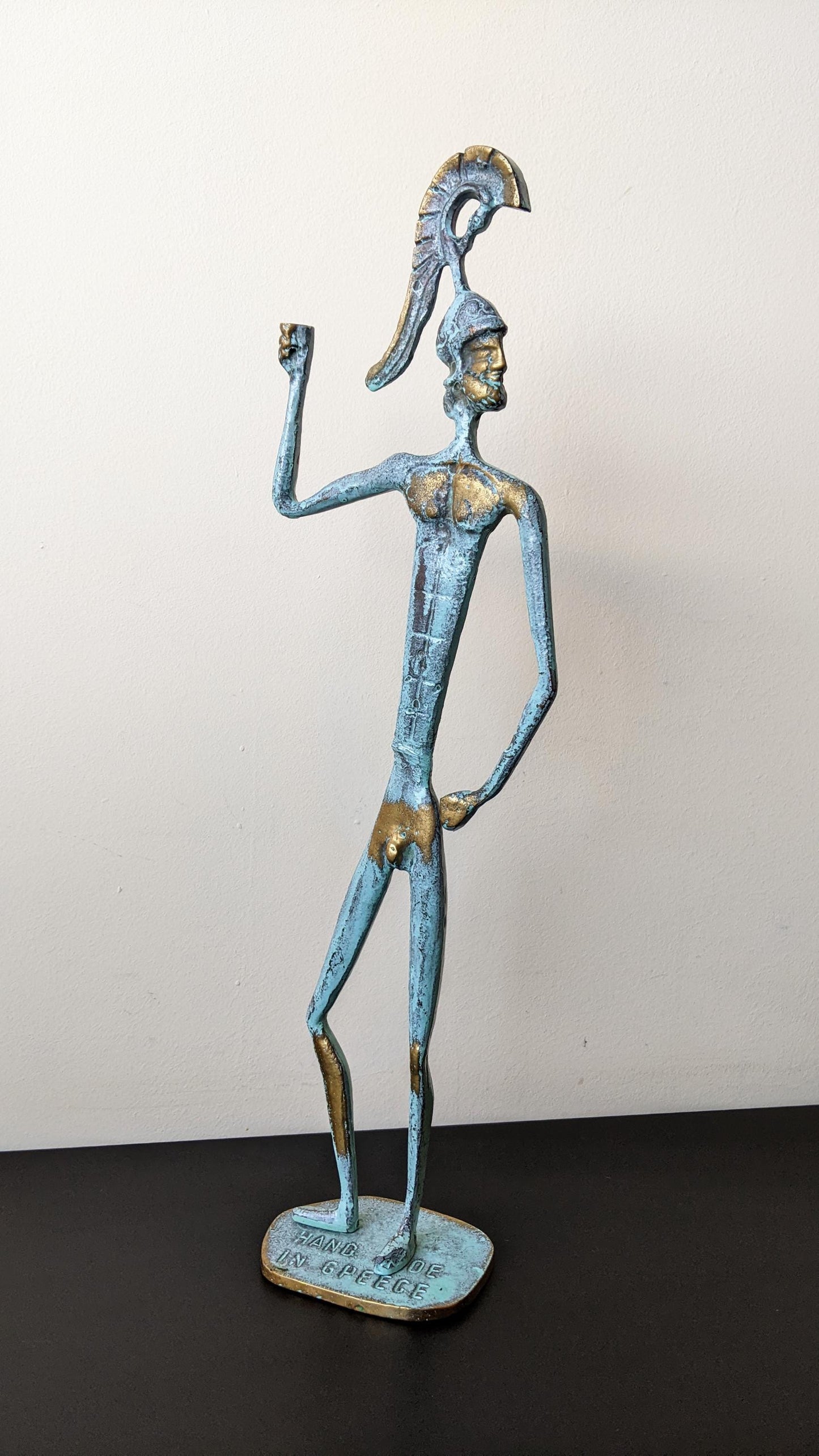 Vintage Achilles Warrior Statue, Greek Myths And Legends Brass Figurine