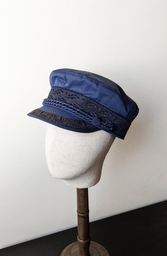 Blue Prinz Heinrich Hat, Prince Henry Sailors Cap, Mens Size Medium