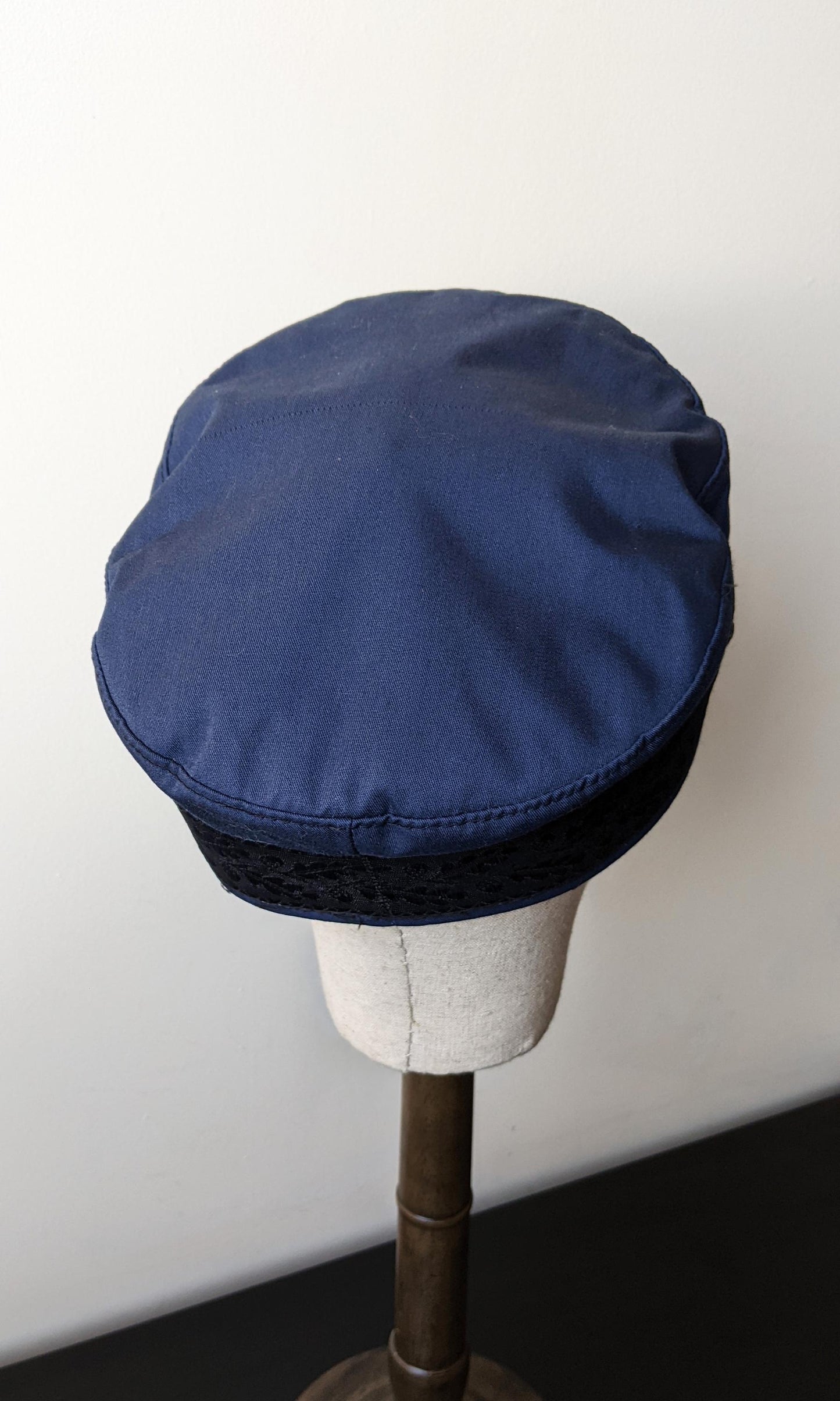 Blue Prinz Heinrich Hat, Prince Henry Sailors Cap, Mens Size Medium