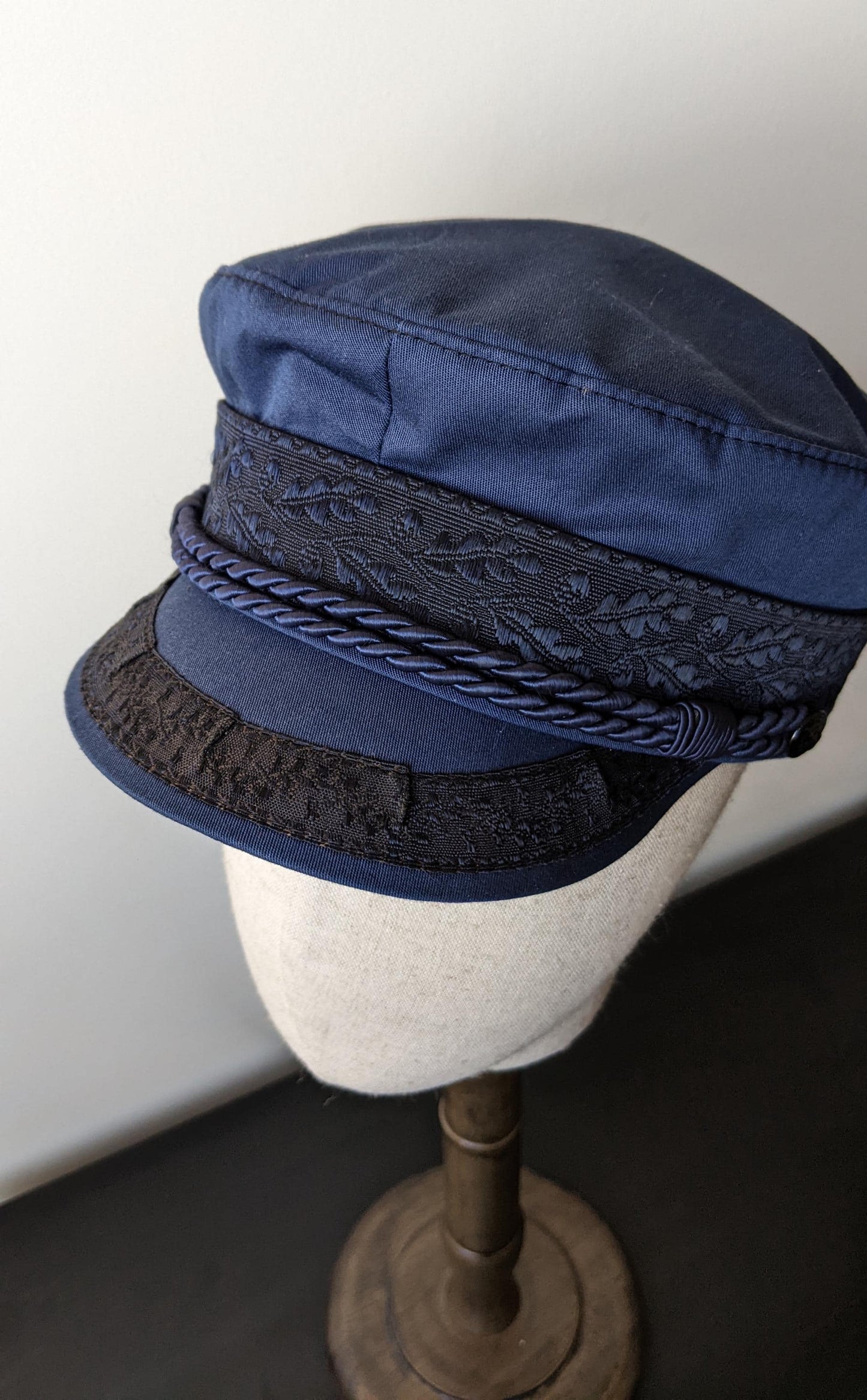 Blue Prinz Heinrich Hat, Prince Henry Sailors Cap, Mens Size Medium