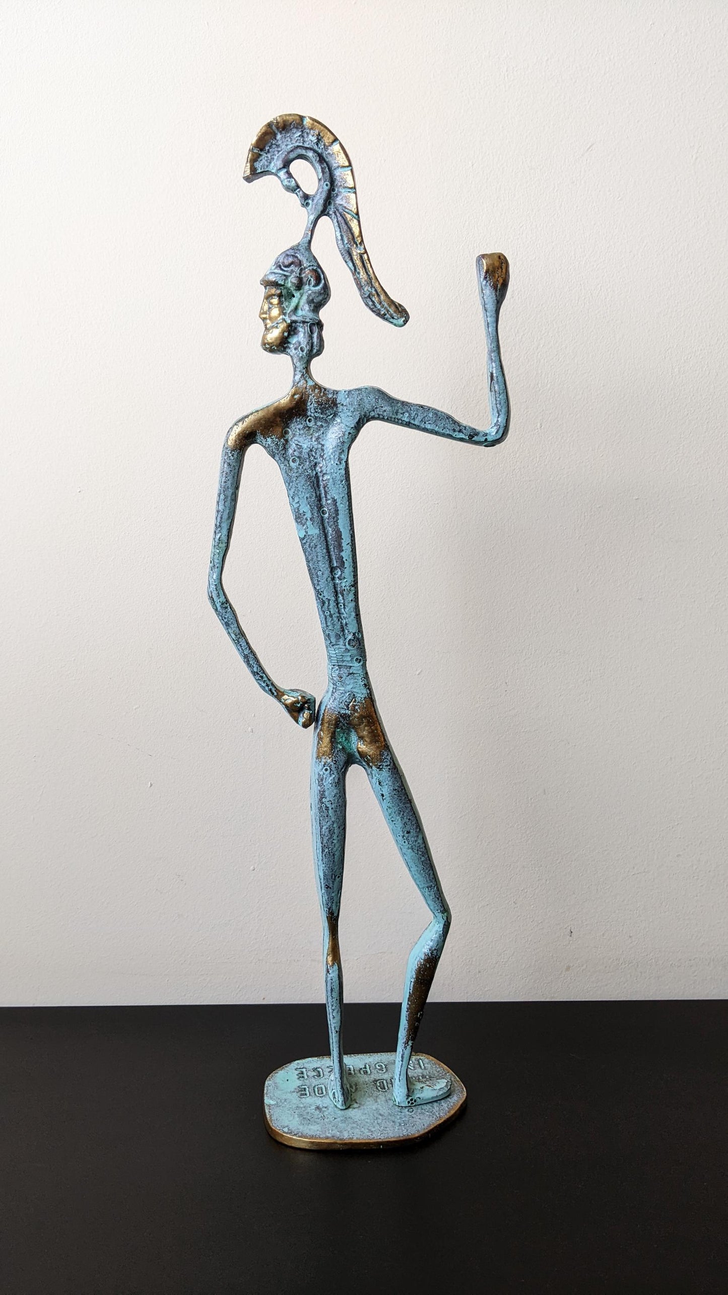 Vintage Achilles Warrior Statue, Greek Myths And Legends Brass Figurine