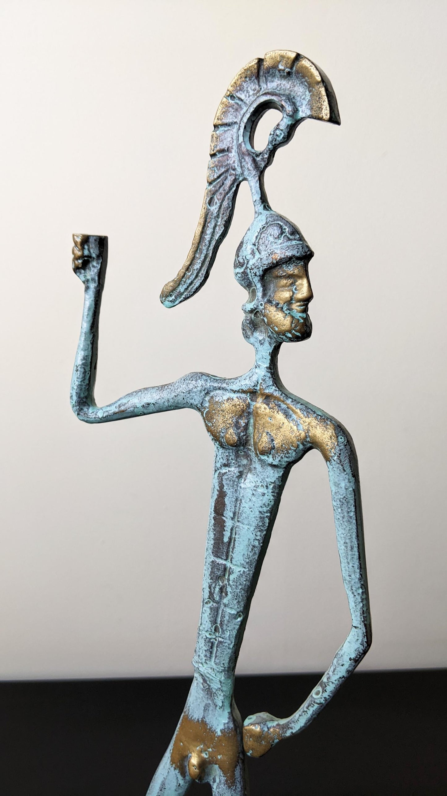 Vintage Achilles Warrior Statue, Greek Myths And Legends Brass Figurine