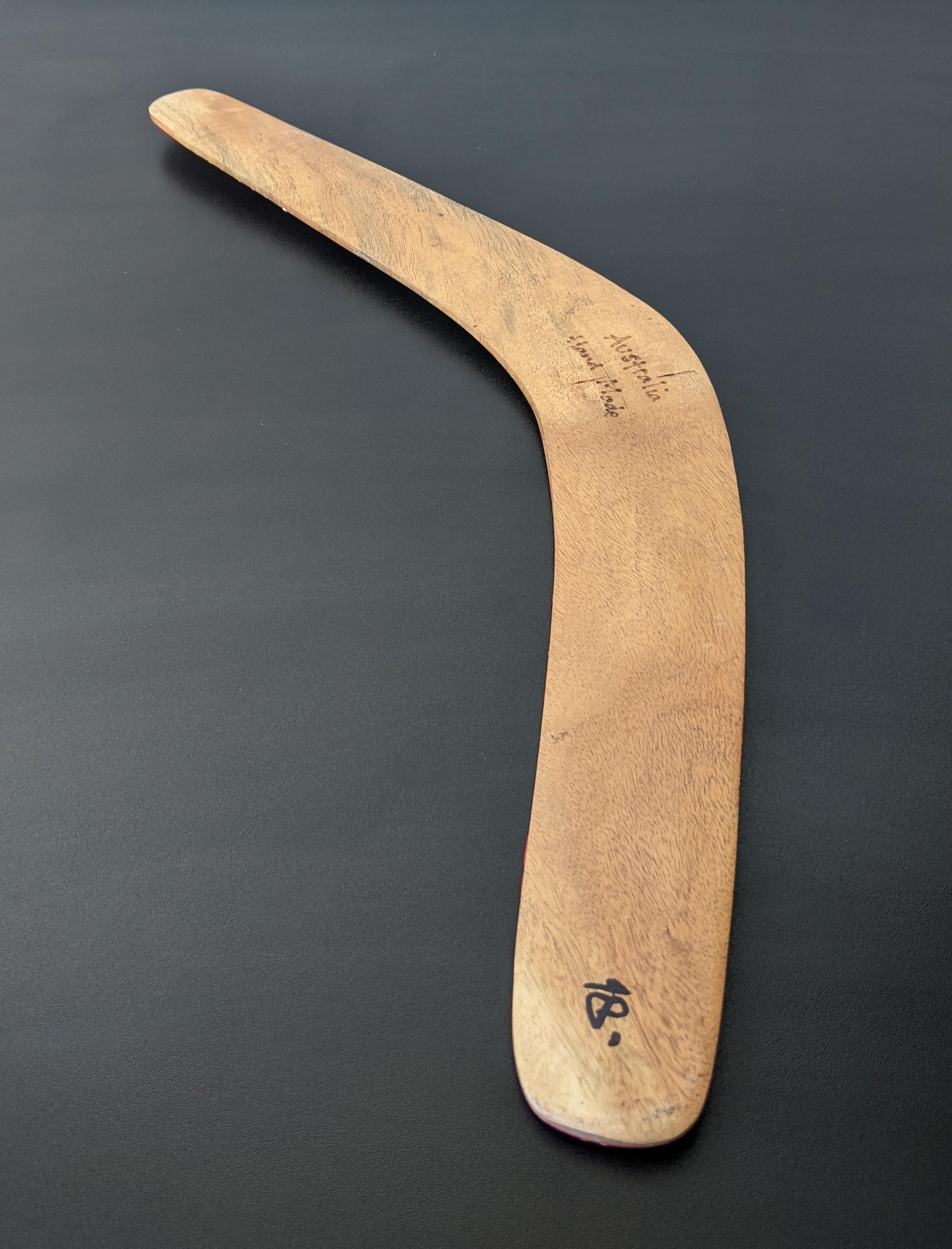 Vintage Aboriginal Boomerang, Kangaroo Platypus Pyrography Dot Painting, Australian Tourist Souvenir