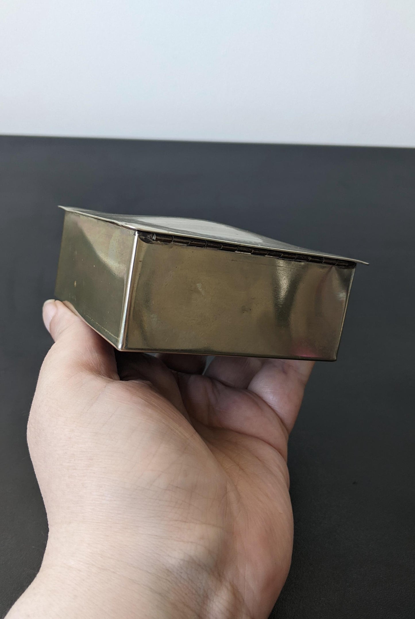 Vintage Silver Plated Pill Box with Initials, Etched Jewellery or Tobacco Storage