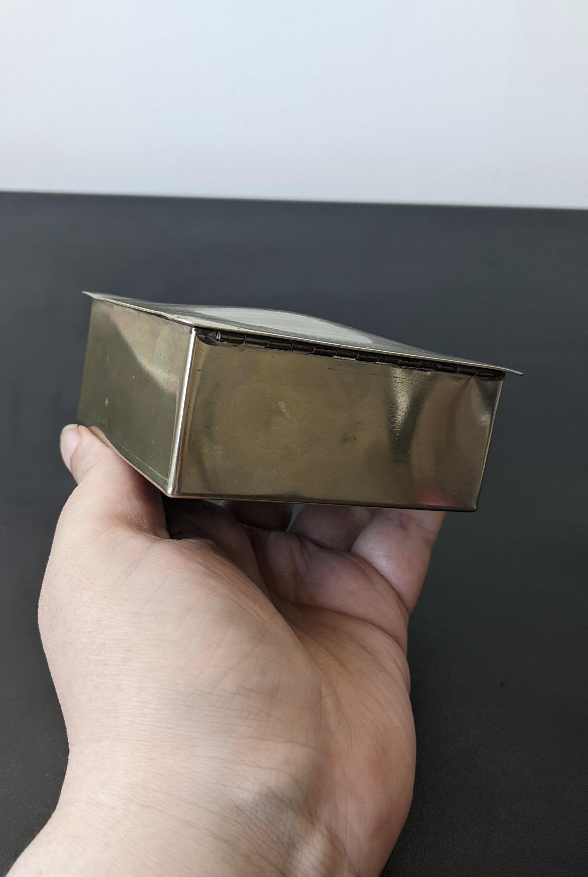 Vintage Silver Plated Pill Box with Initials, Etched Jewellery or Tobacco Storage