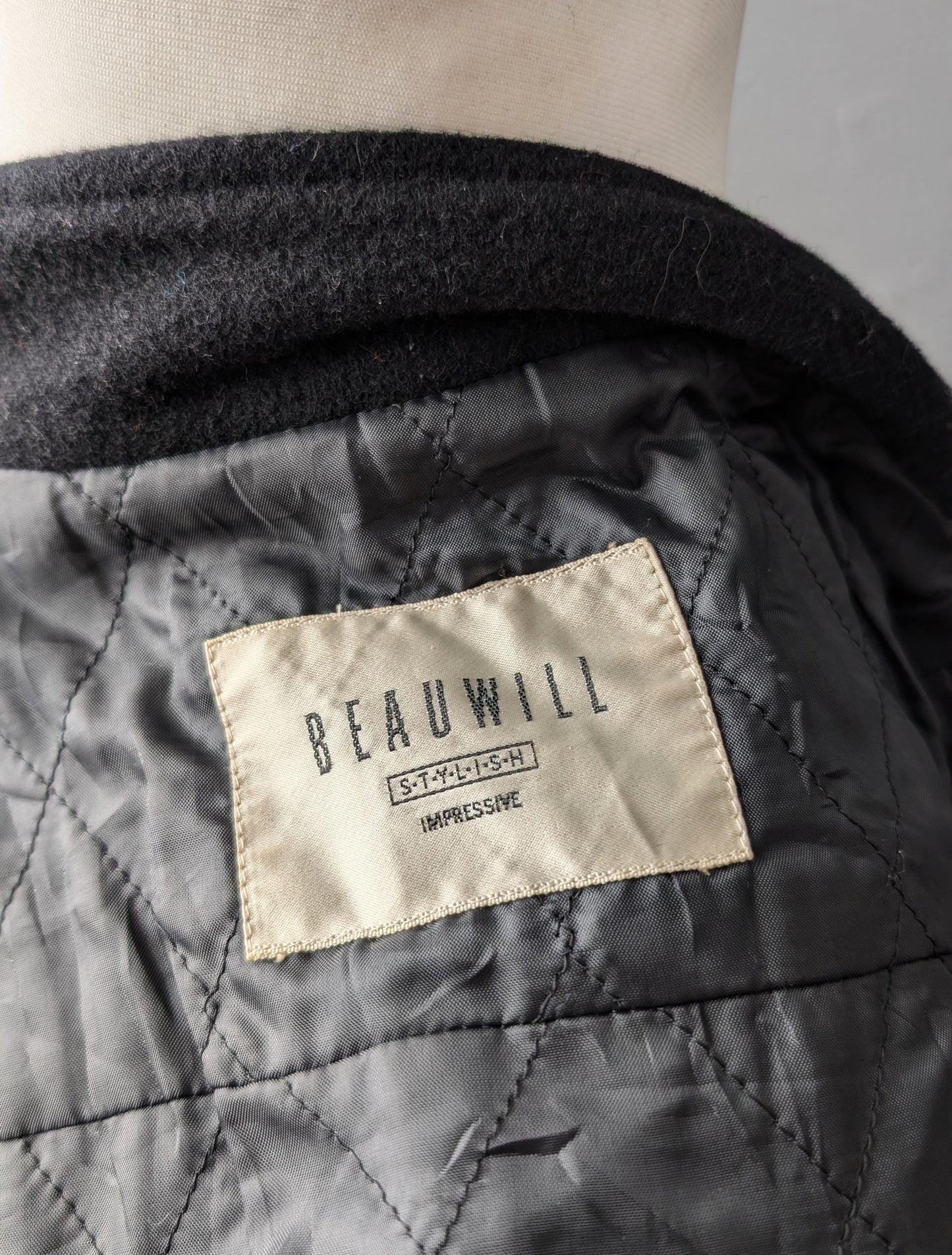 80s Cropped Wool Jacket, Double Breasted Short Coat, Size Medium