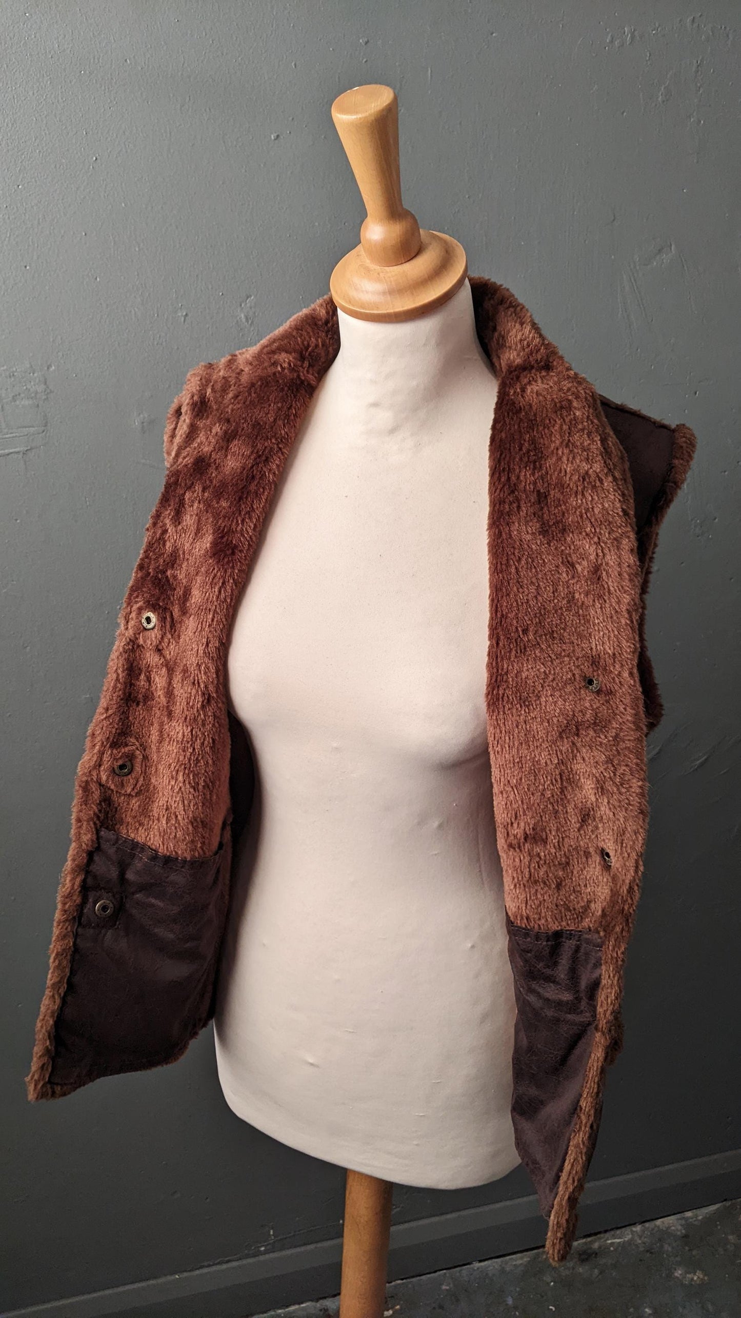 Y2k Faux Fur Gilet, Size Small Medium
