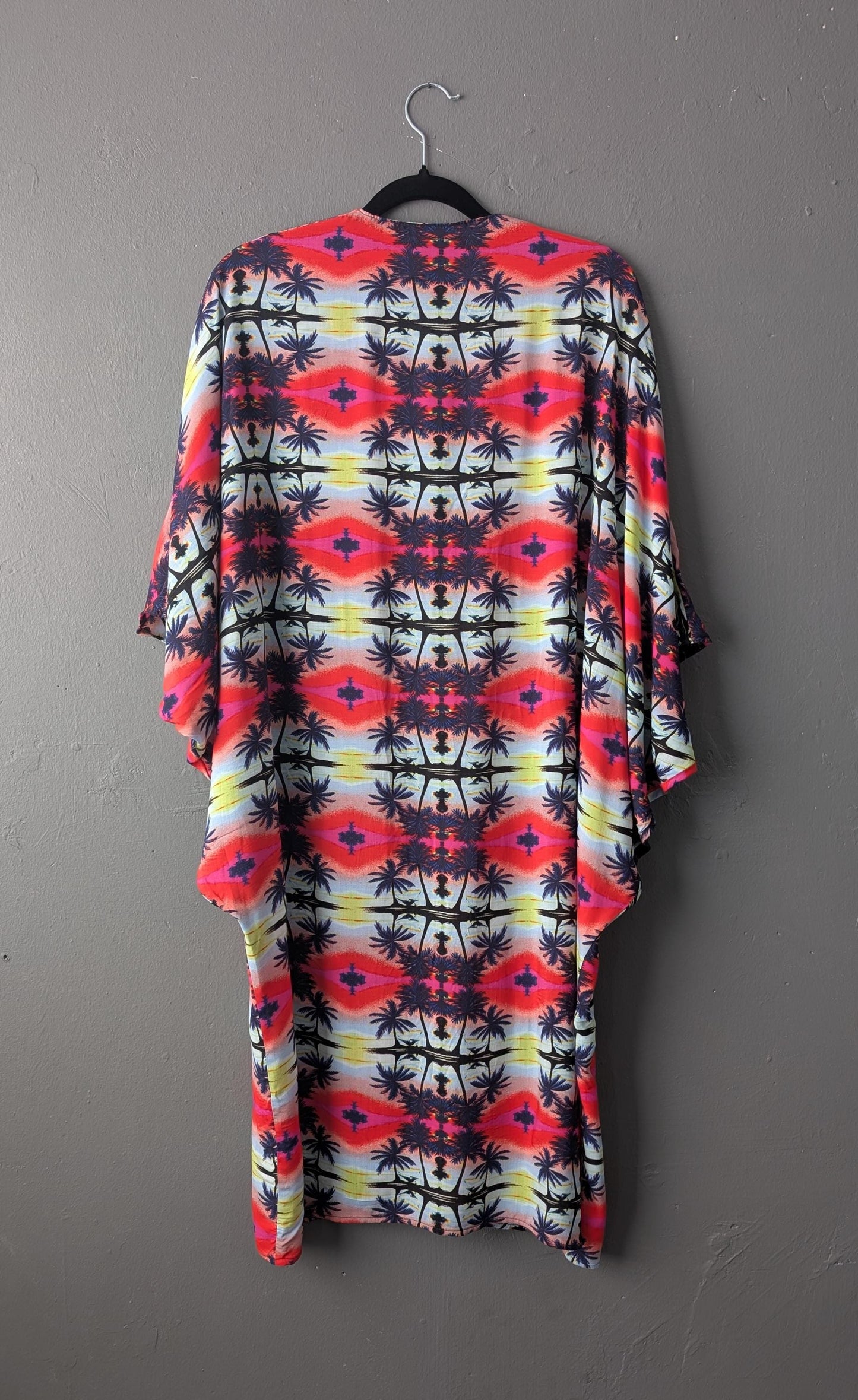 Tropical Beach Kimono Robe, Loud Colourful Resort Wear
