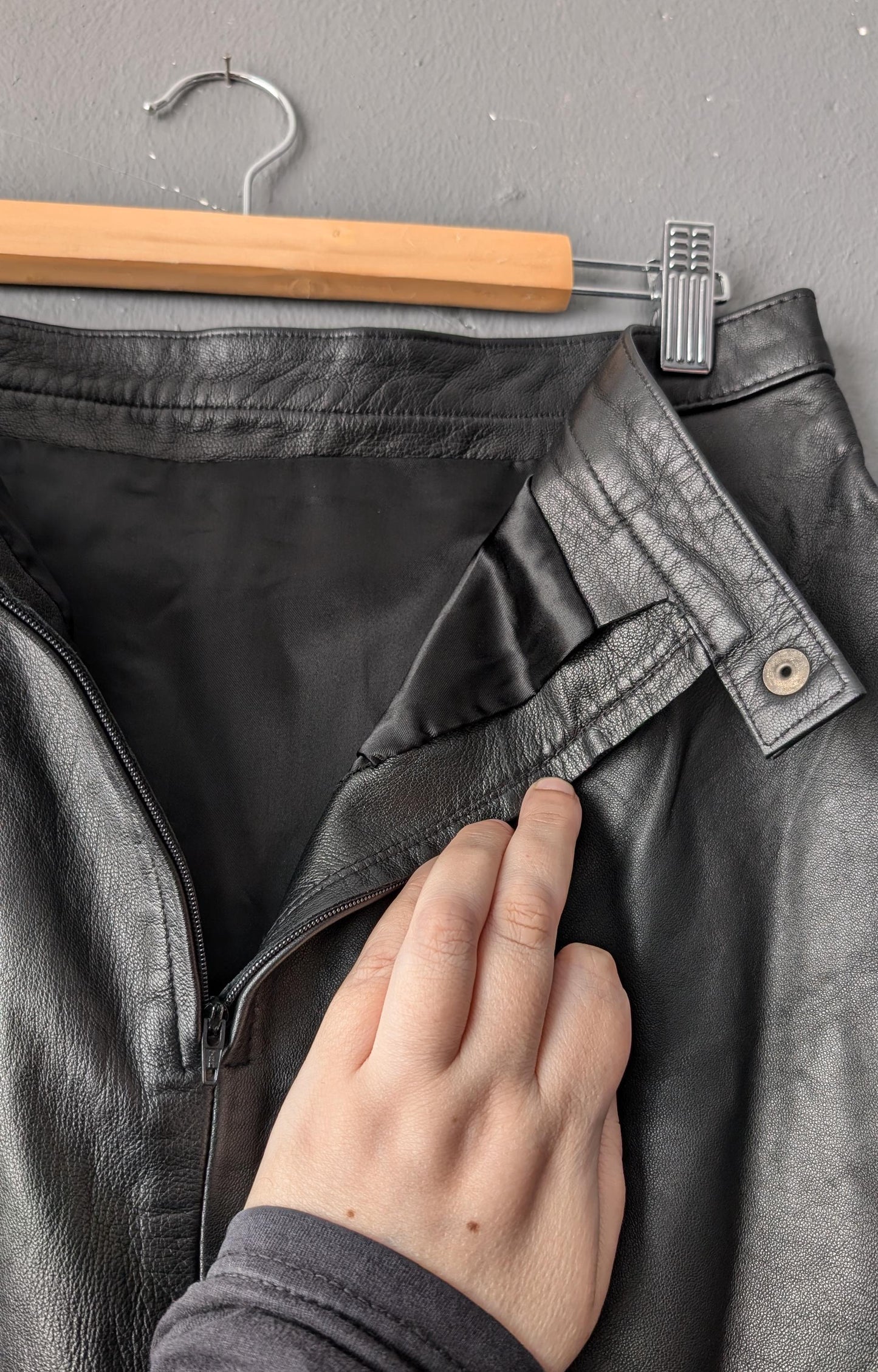 Vintage Leather Mini Skirt, Size Medium