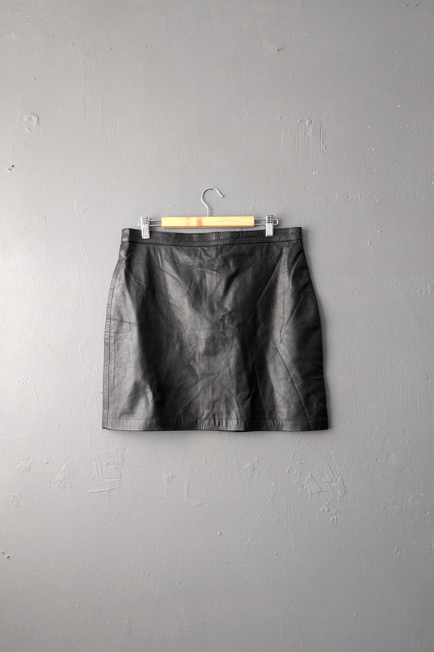 Vintage Leather Mini Skirt, Size Medium