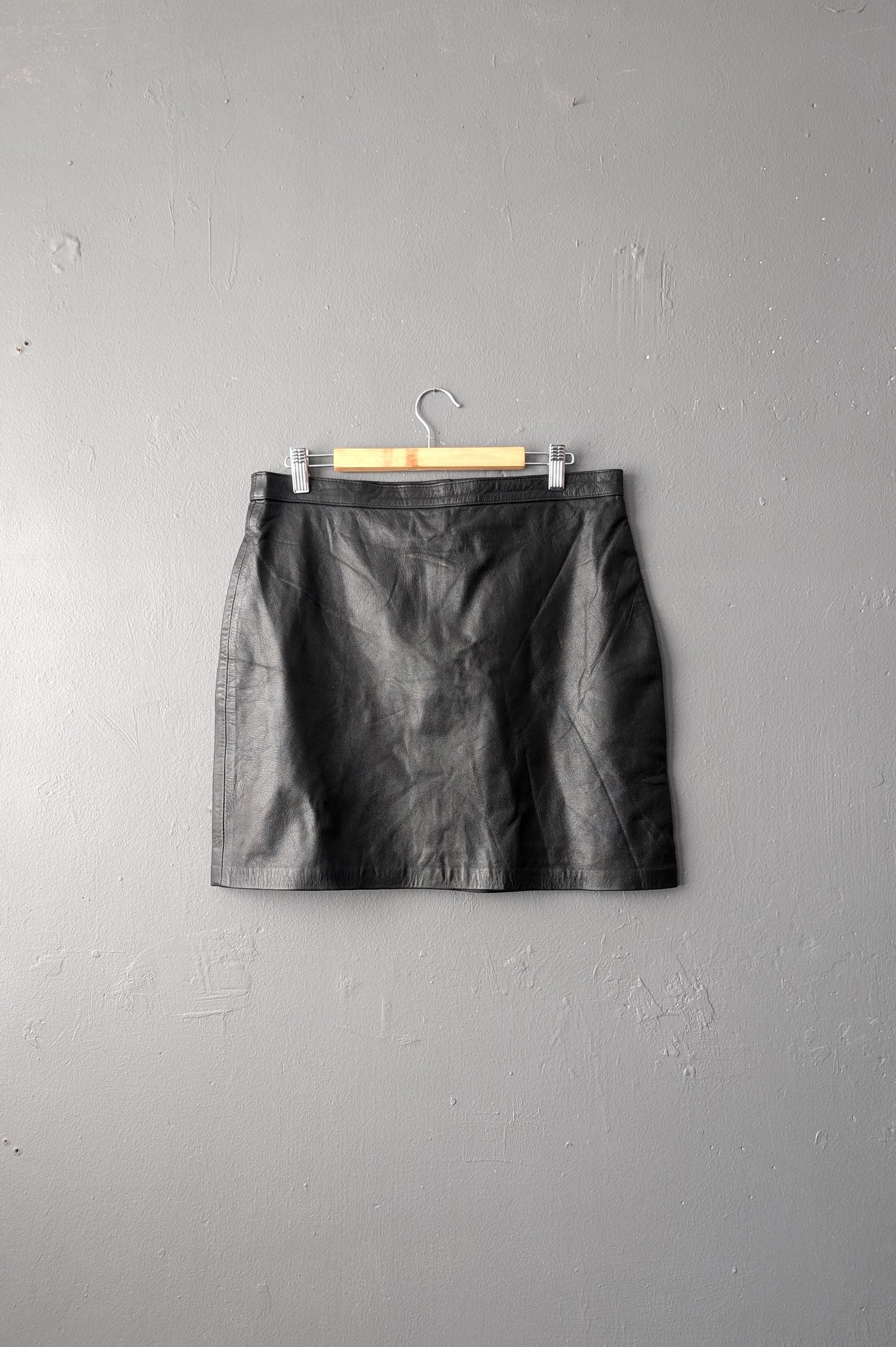 Vintage Leather Mini Skirt, Size Medium