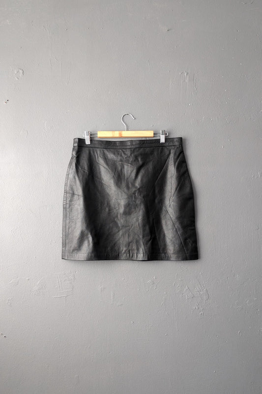 Vintage Leather Mini Skirt, Size Medium
