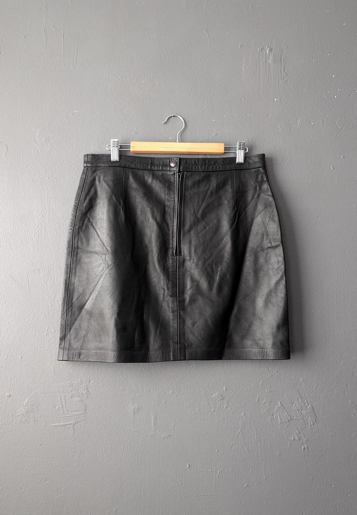 Vintage Leather Mini Skirt, Size Medium