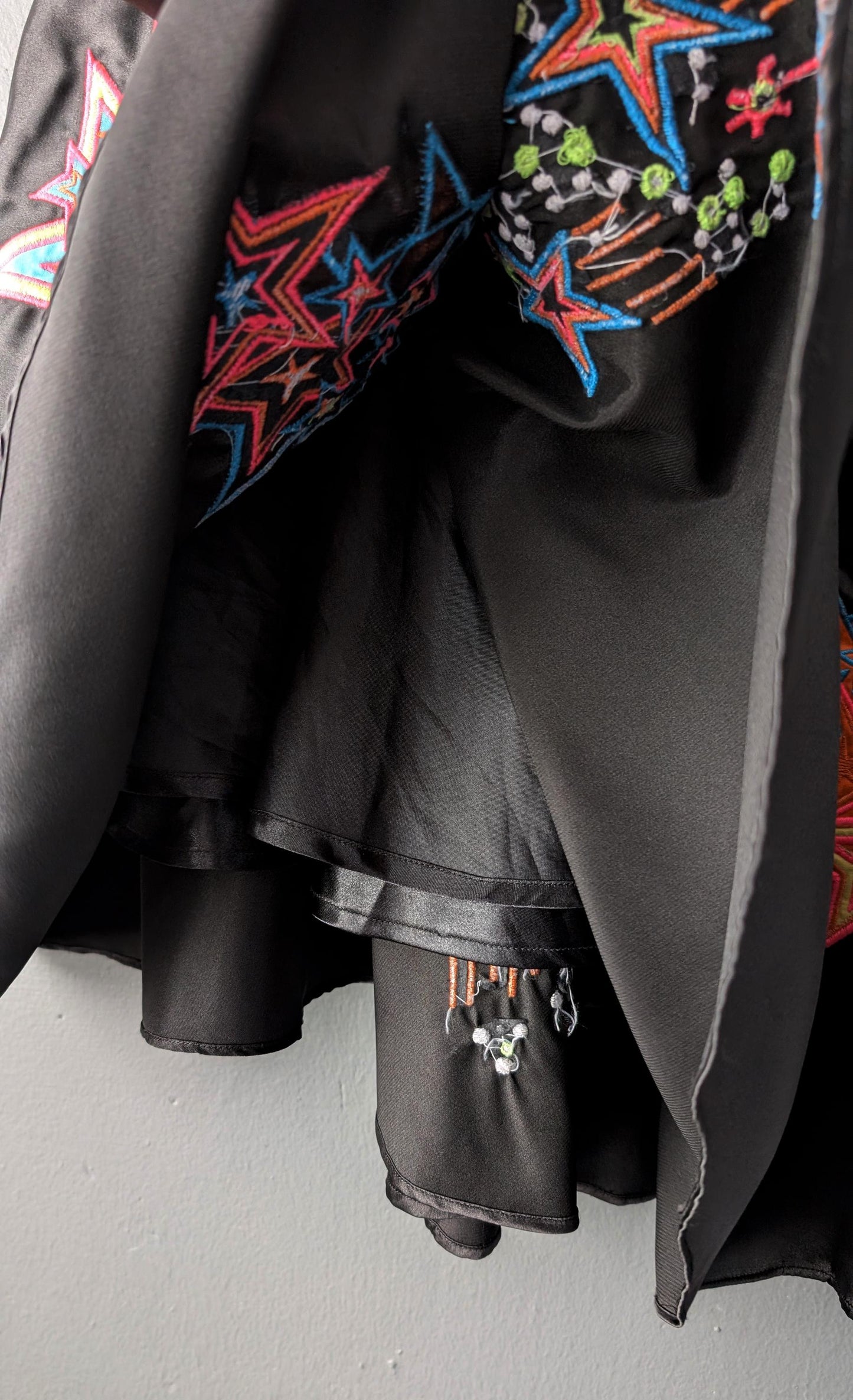 Embroidered Stars Skirt, Size Medium, Pop Art Avant Garde Festival Clothing