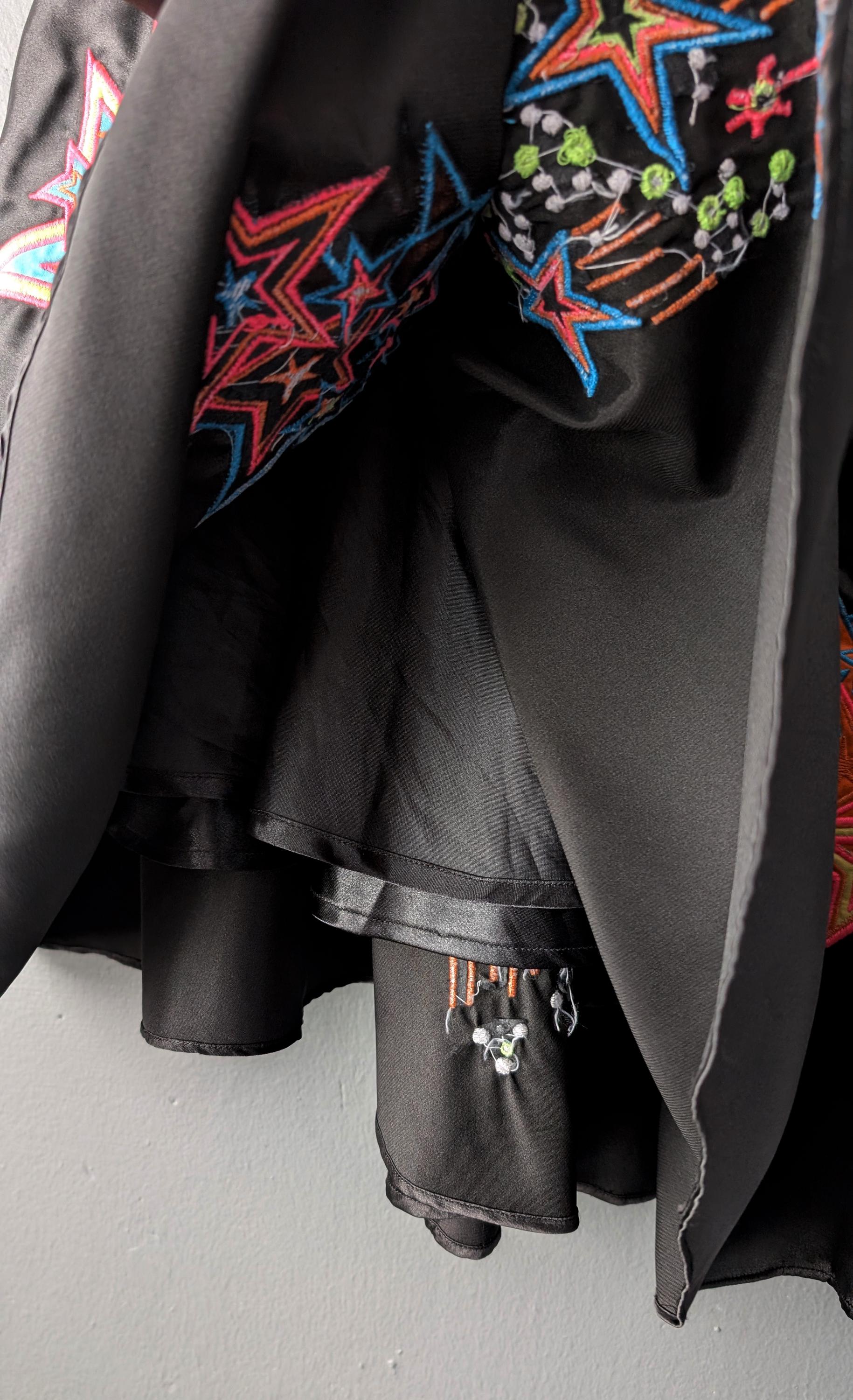 Embroidered Stars Skirt, Size Medium, Pop Art Avant Garde Festival Clothing