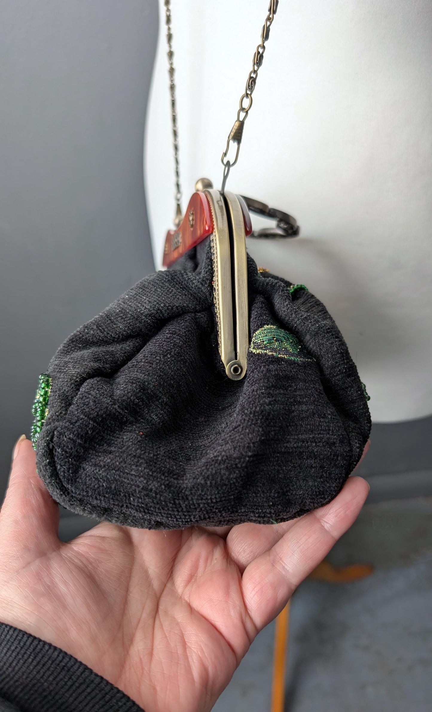 Vintage Embroidered Handbag by Leko of London, Sequinned Beaded Bag