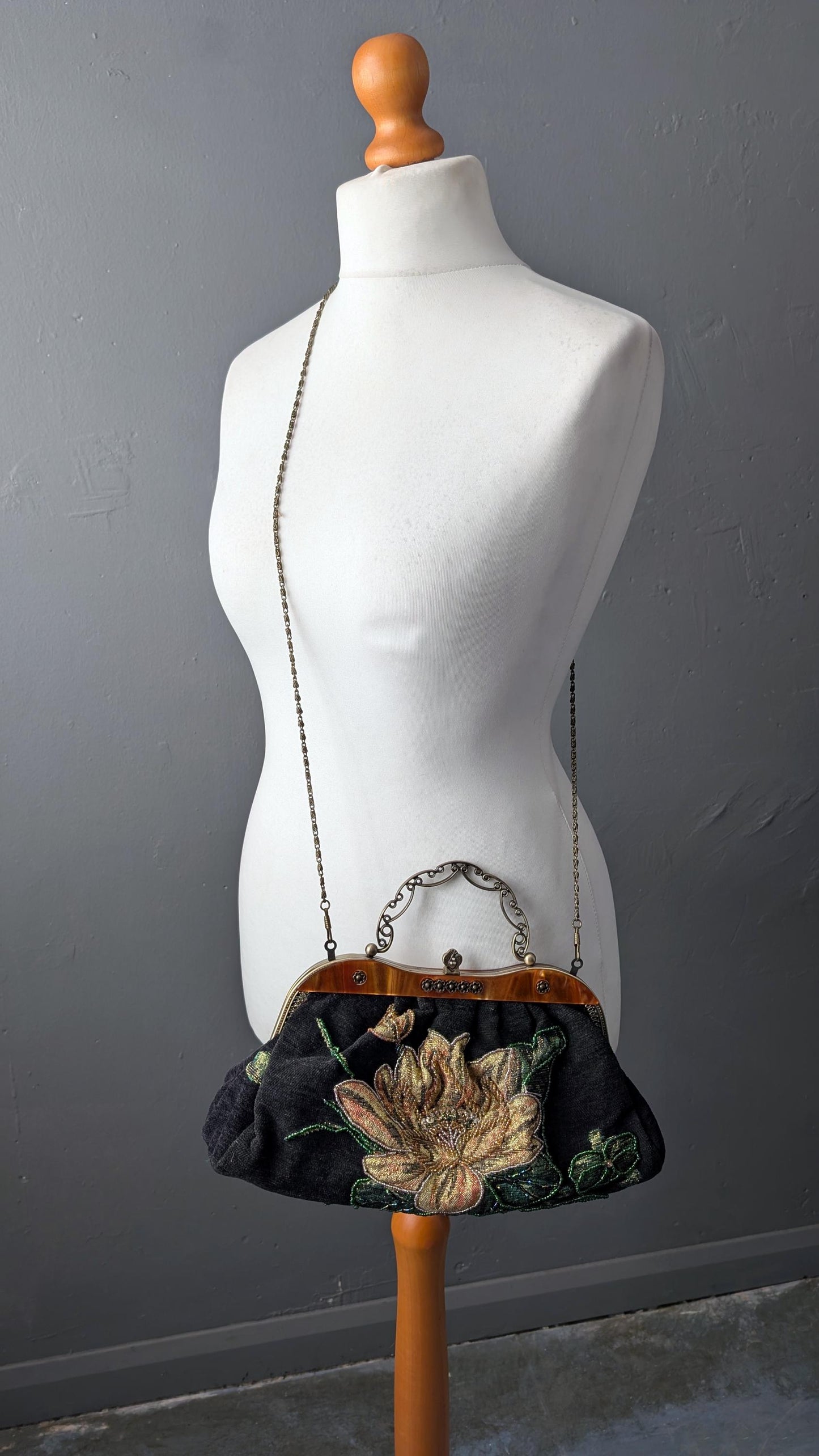 Vintage Embroidered Handbag by Leko of London, Sequinned Beaded Bag
