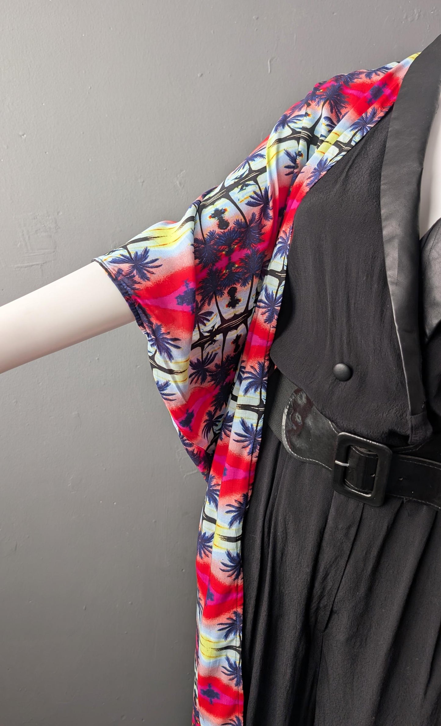 Tropical Beach Kimono Robe, Loud Colourful Resort Wear