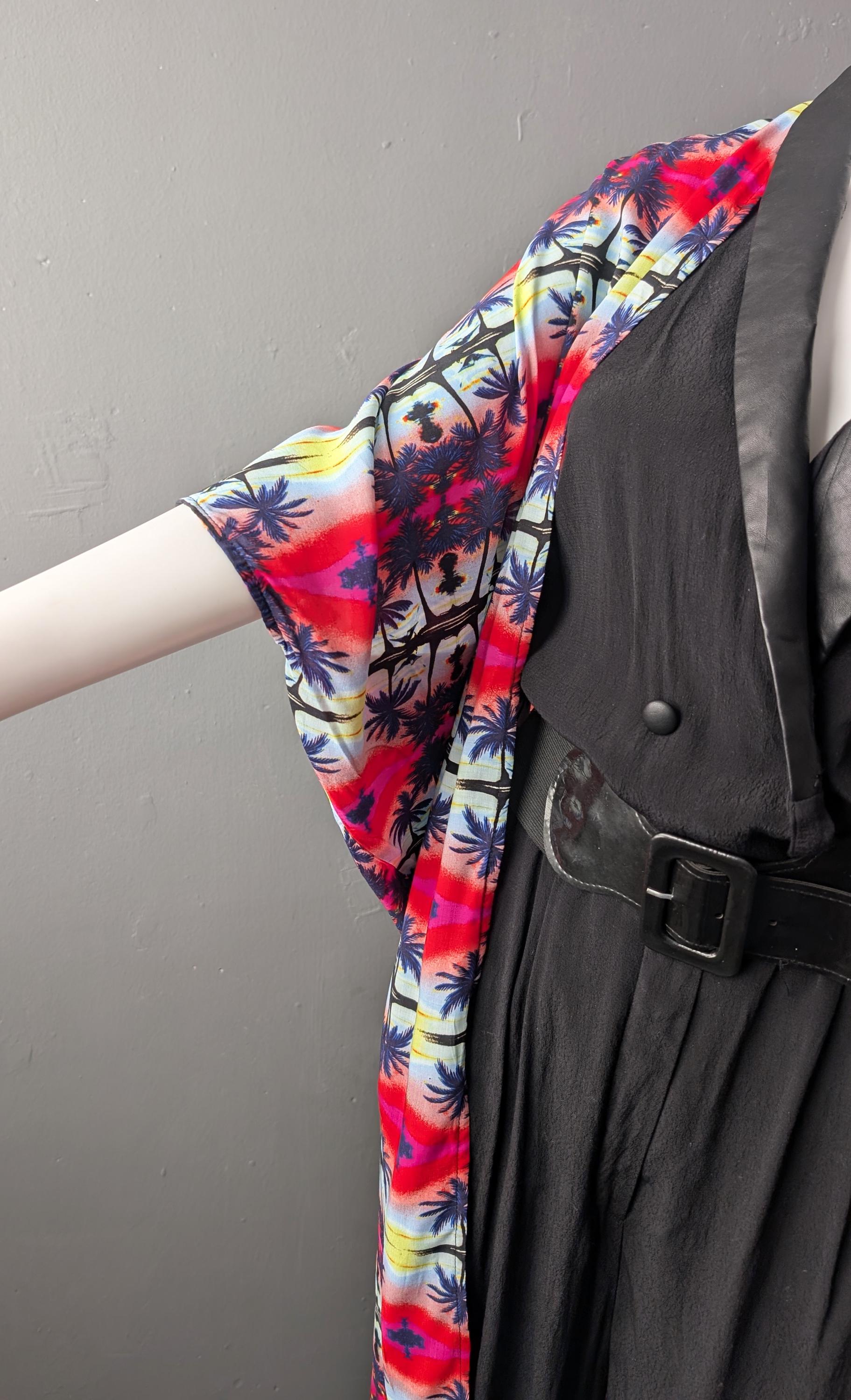Tropical Beach Kimono Robe, Loud Colourful Resort Wear