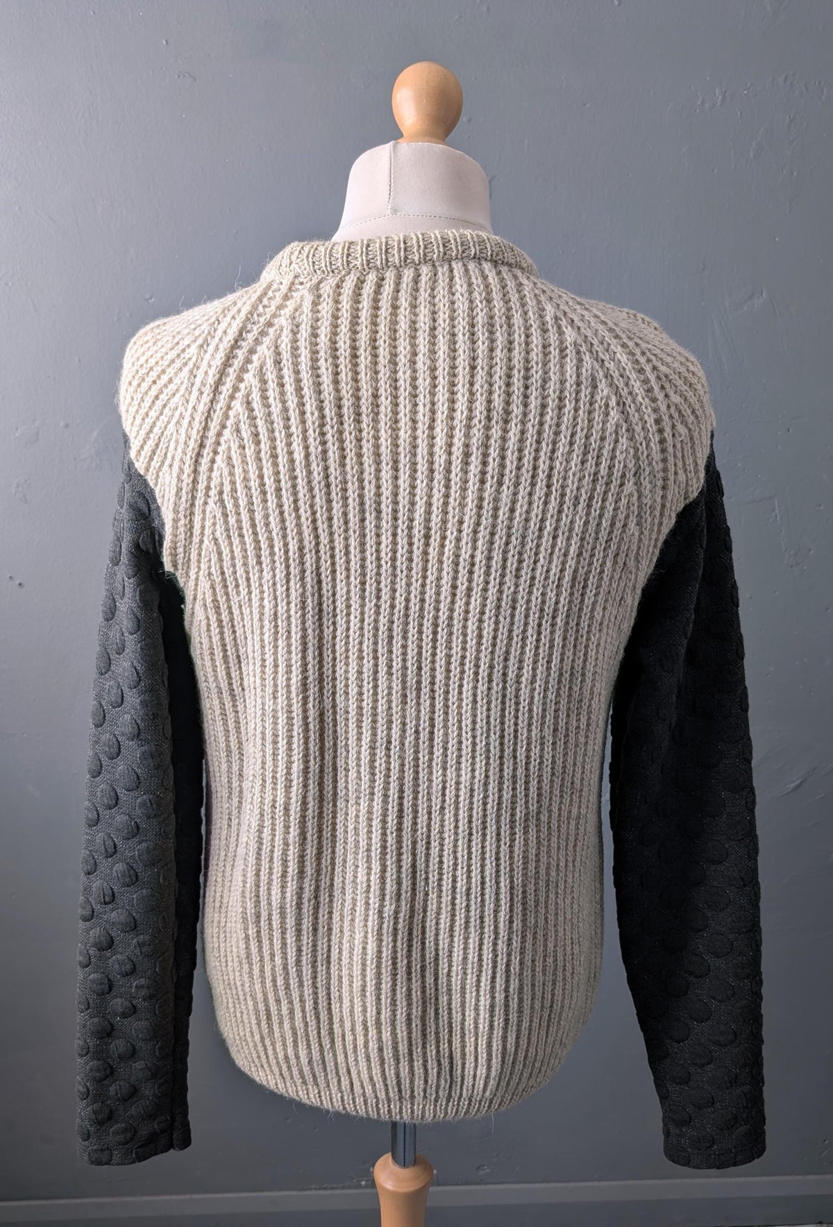 Mens Chunky Knit Wool Sweater, Modern Upcycled Pullover, 40 Chest