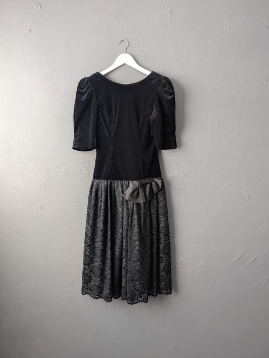 80s Velvet Prom Dress, Cocktail Party Outfit, Size Medium
