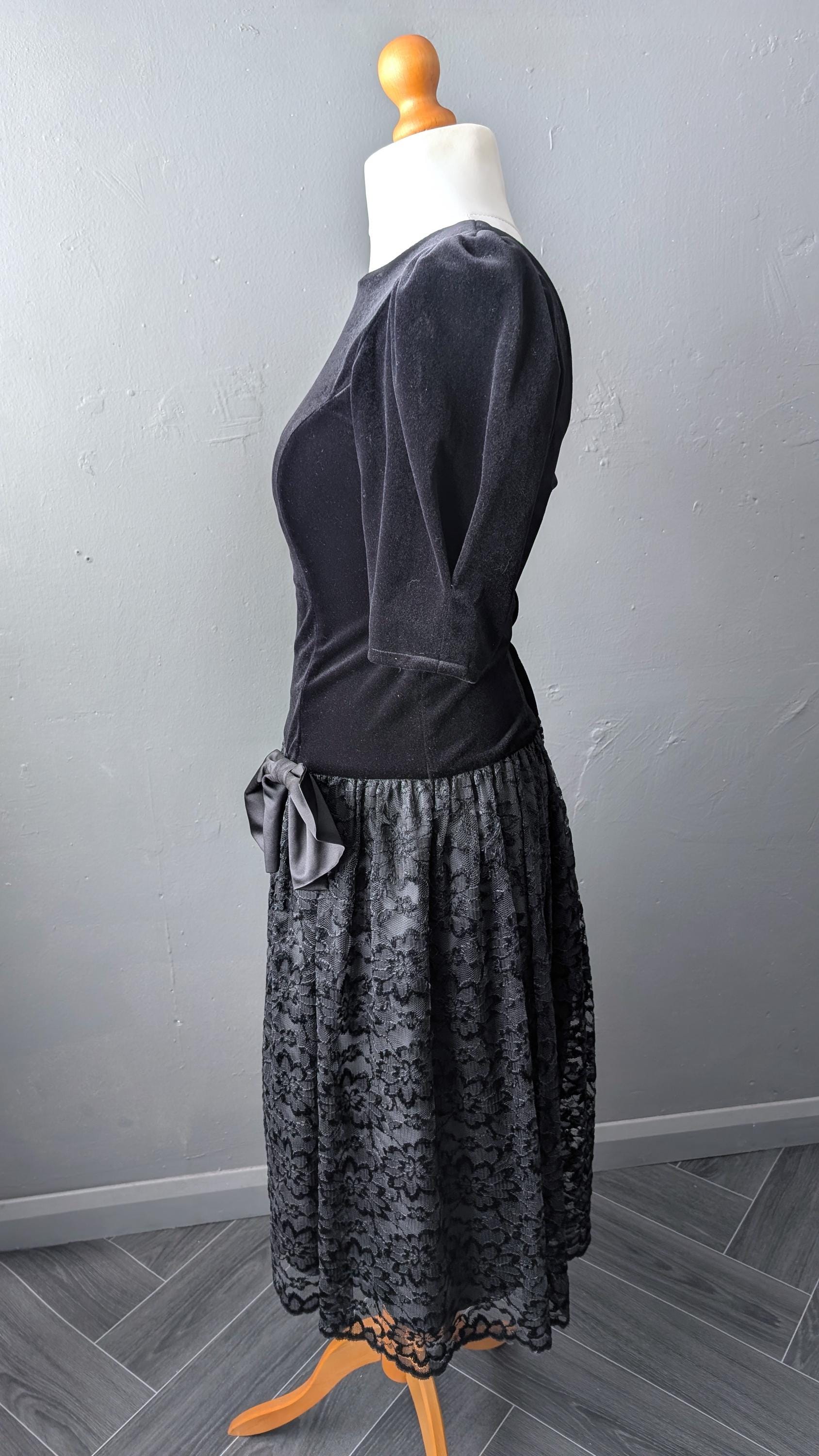 80s Velvet Prom Dress, Cocktail Party Outfit, Size Medium