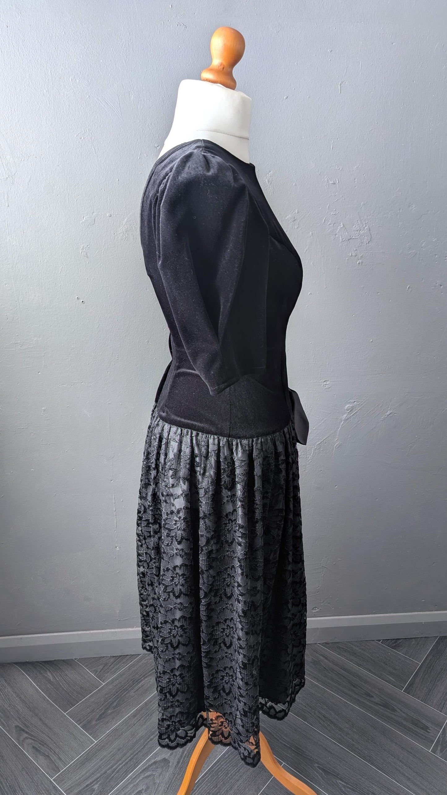80s Velvet Prom Dress, Cocktail Party Outfit, Size Medium