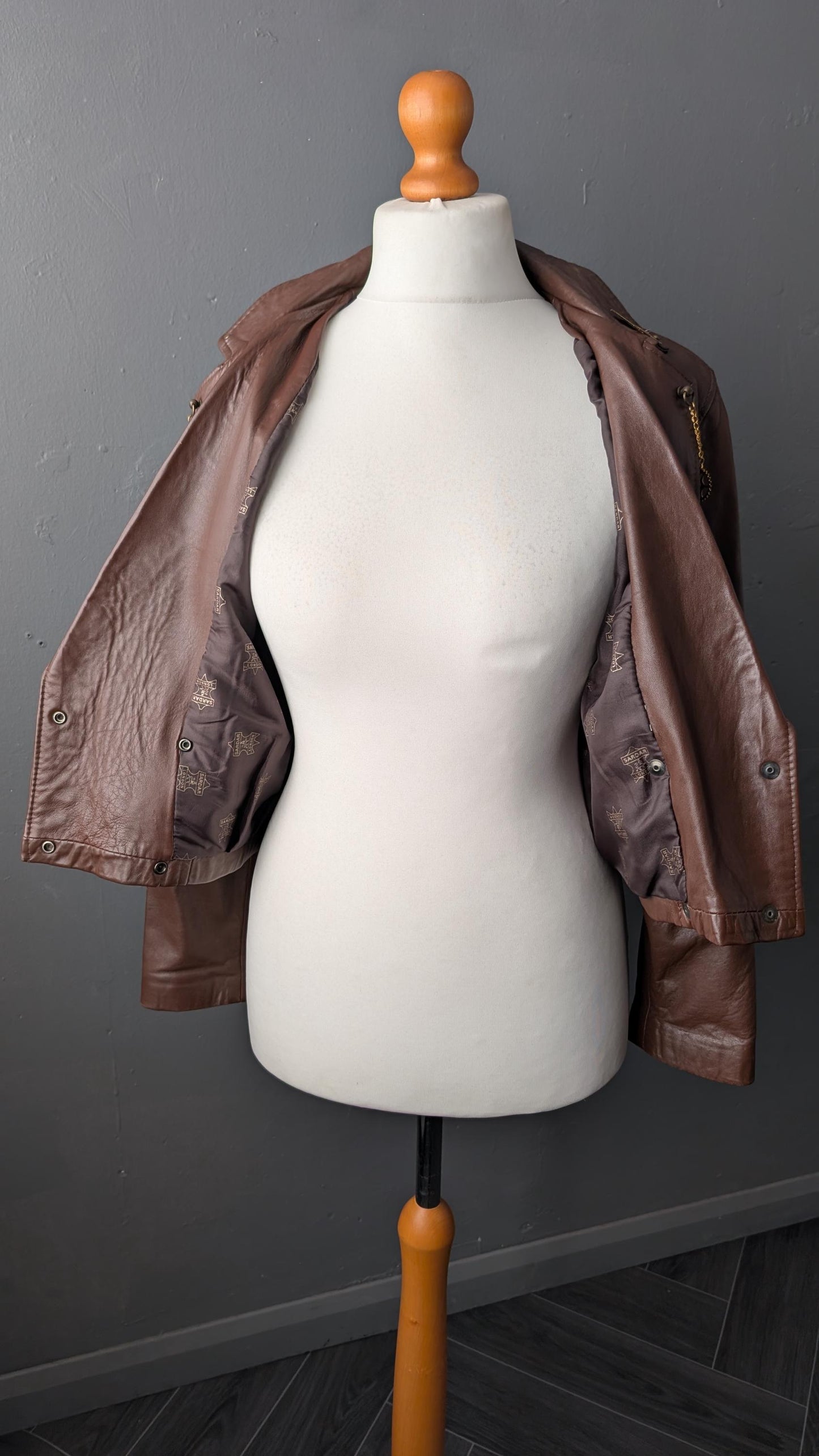 Womens Dieselpunk Leather Jacket, Short Deco Steampunk Coat, Size Medium