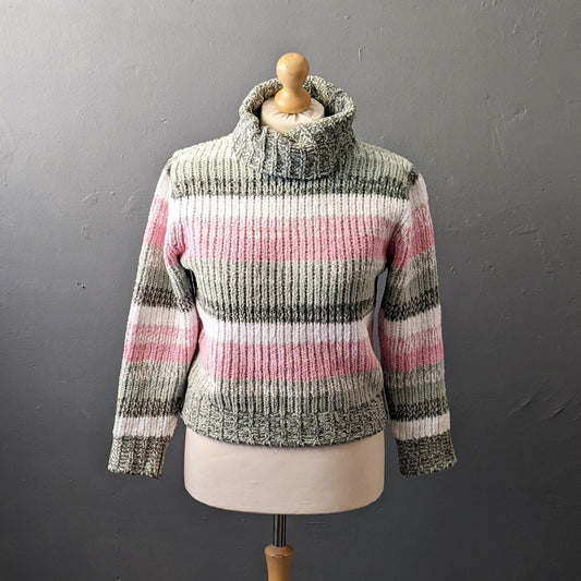 90s Turtleneck Chenille Knit Jumper, Size Medium
