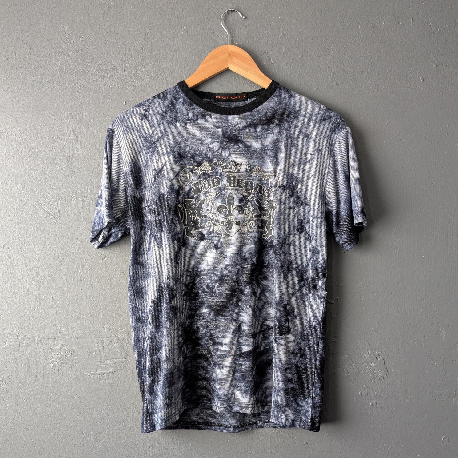 Las Vegas T-shirt in Dark Blue Tie Dye, Size Small Medium