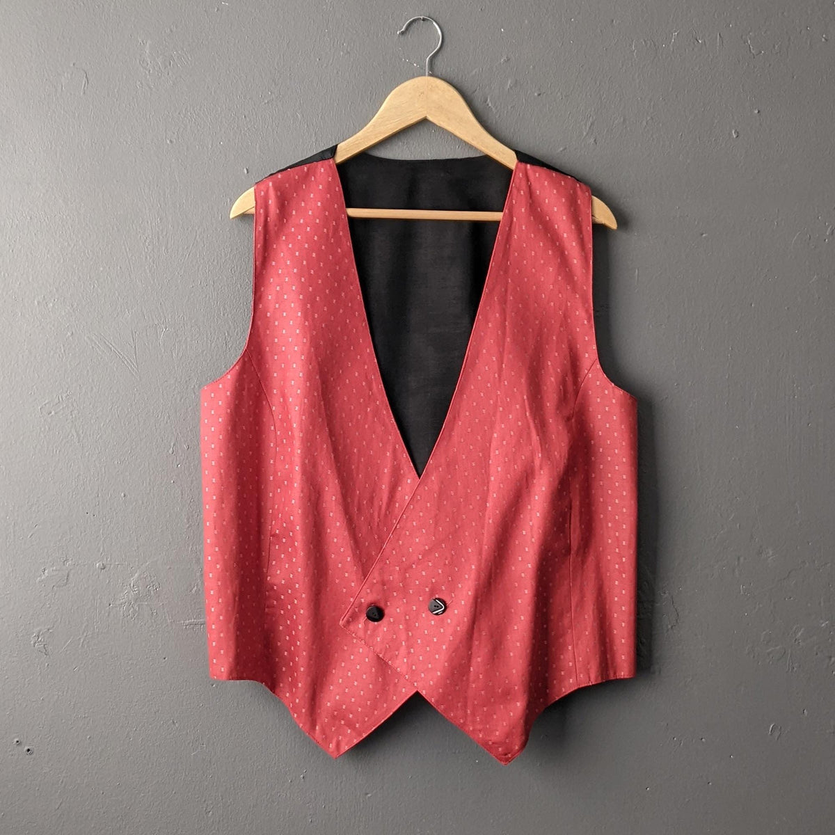 Mens Jacquard Waistcoat, 80s Vintage Grooms Vest, 44 Chest Size Large
