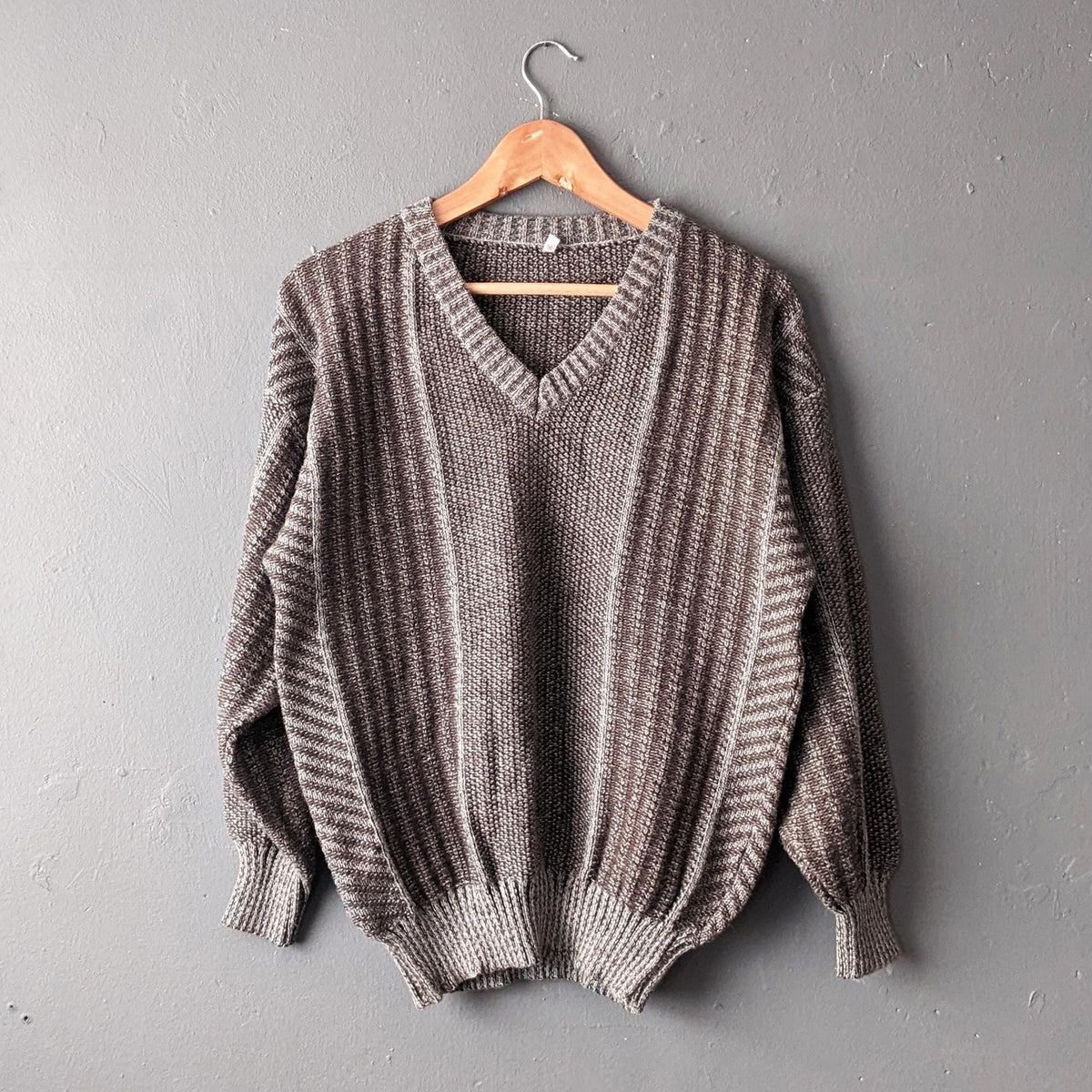 90s Neutral Grey Brown Jumper, Size Medium