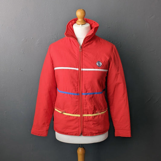 70s Sportitalia Ski Jacket, Vintage Snow Coat, Retro Winter Sports, Size Medium
