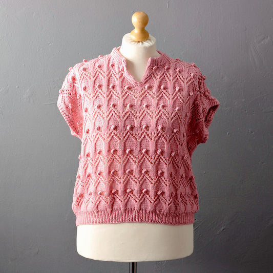 80s Gothic Arch Sweater, Summer Knit Slouchy Tank, Plus Size