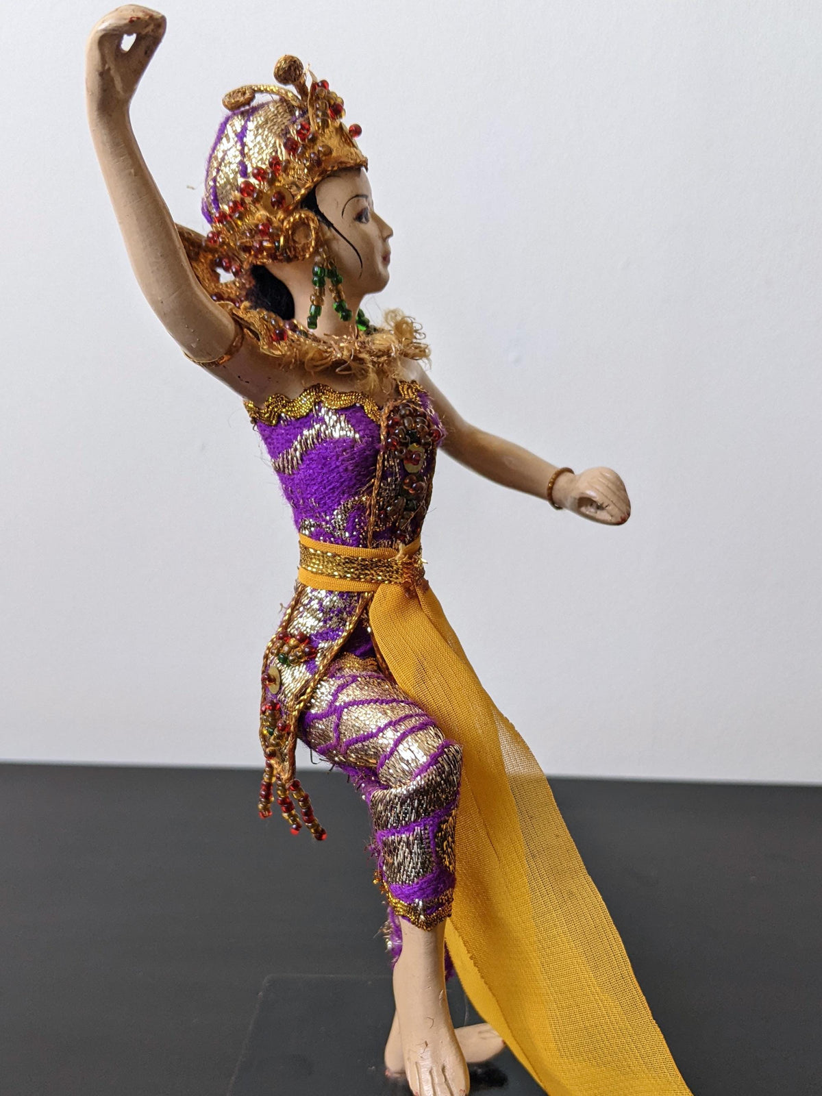 Vintage 60s Thai Temple Dancer Figurine, Traditional Lakhon Nai Costume