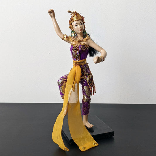 Vintage 60s Thai Temple Dancer Figurine, Traditional Lakhon Nai Costume