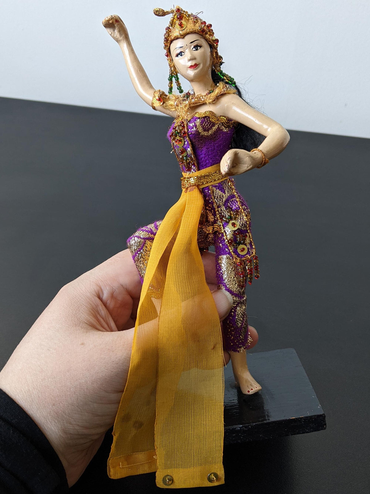 Vintage 60s Thai Temple Dancer Figurine, Traditional Lakhon Nai Costume